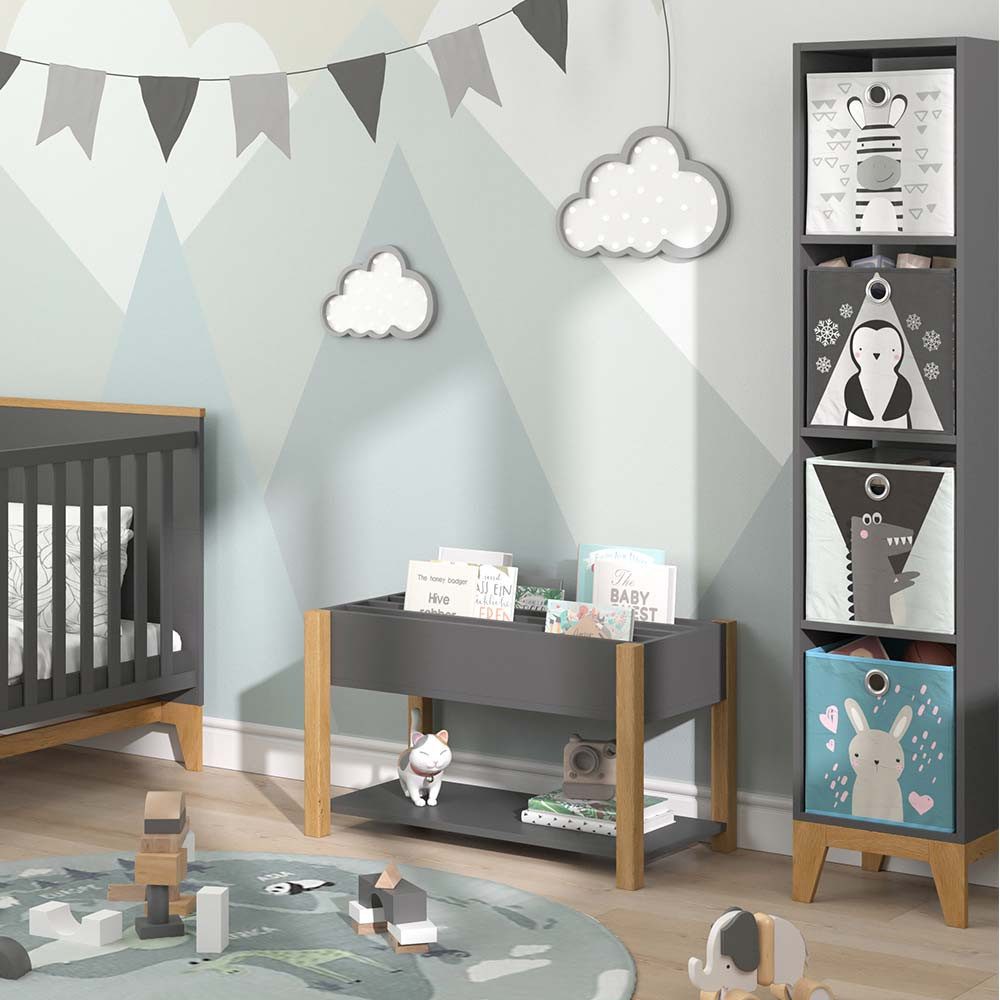 VitaliSpa® Bücherregal Malia, Grau/Eiche, 80 x 46 cm, 1-tlg.