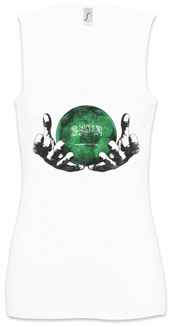 Urban Backwoods Tanktop Saudi Arabia Football Magic Ball Ärmelloses Damen T-Shirt Saudi Arabische Fahne Arabian Fußball