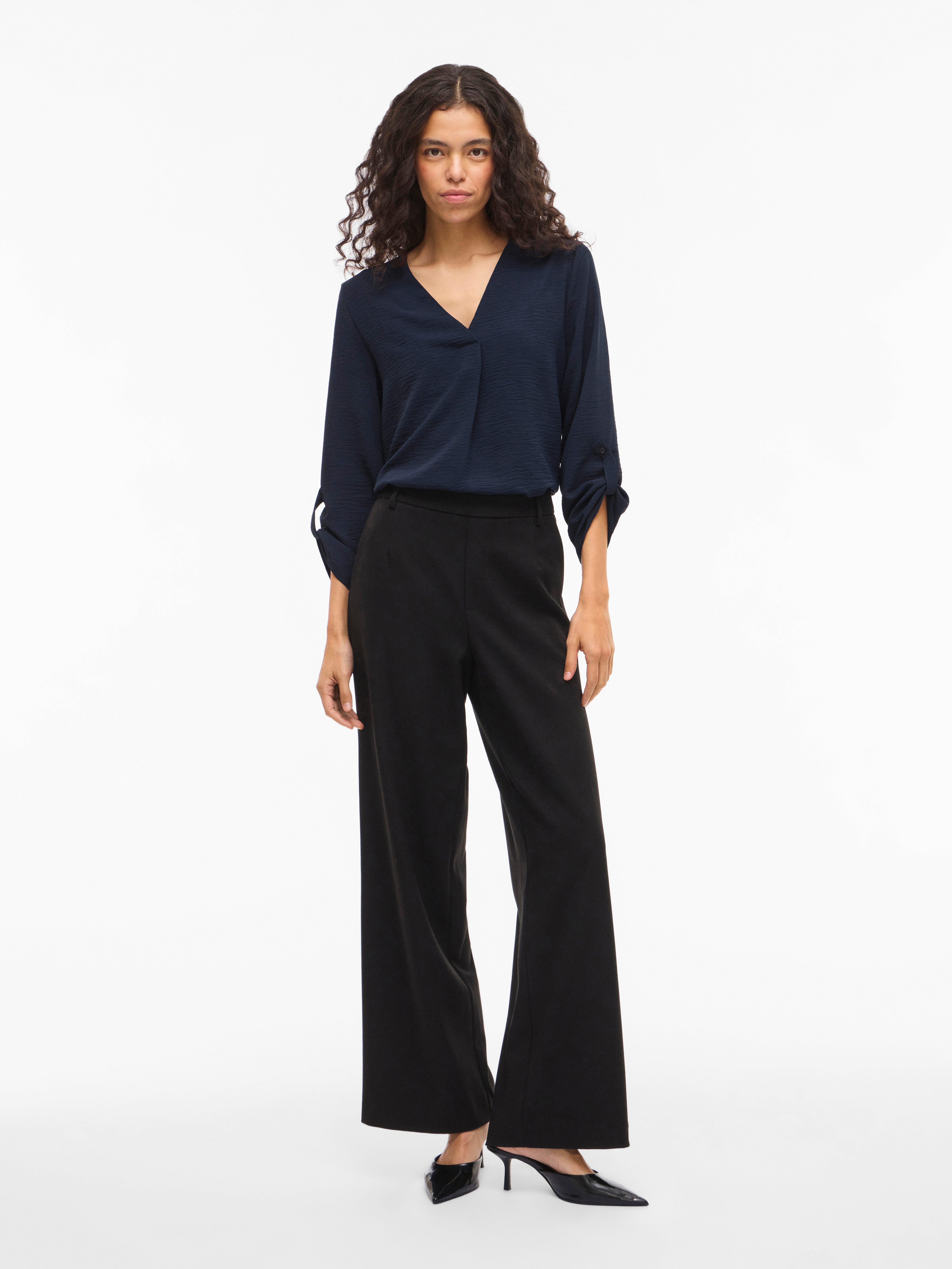 Vila Blusenshirt VIJOSA 3/4 V-NECK TOP - NOOS – Bild 5 von 5