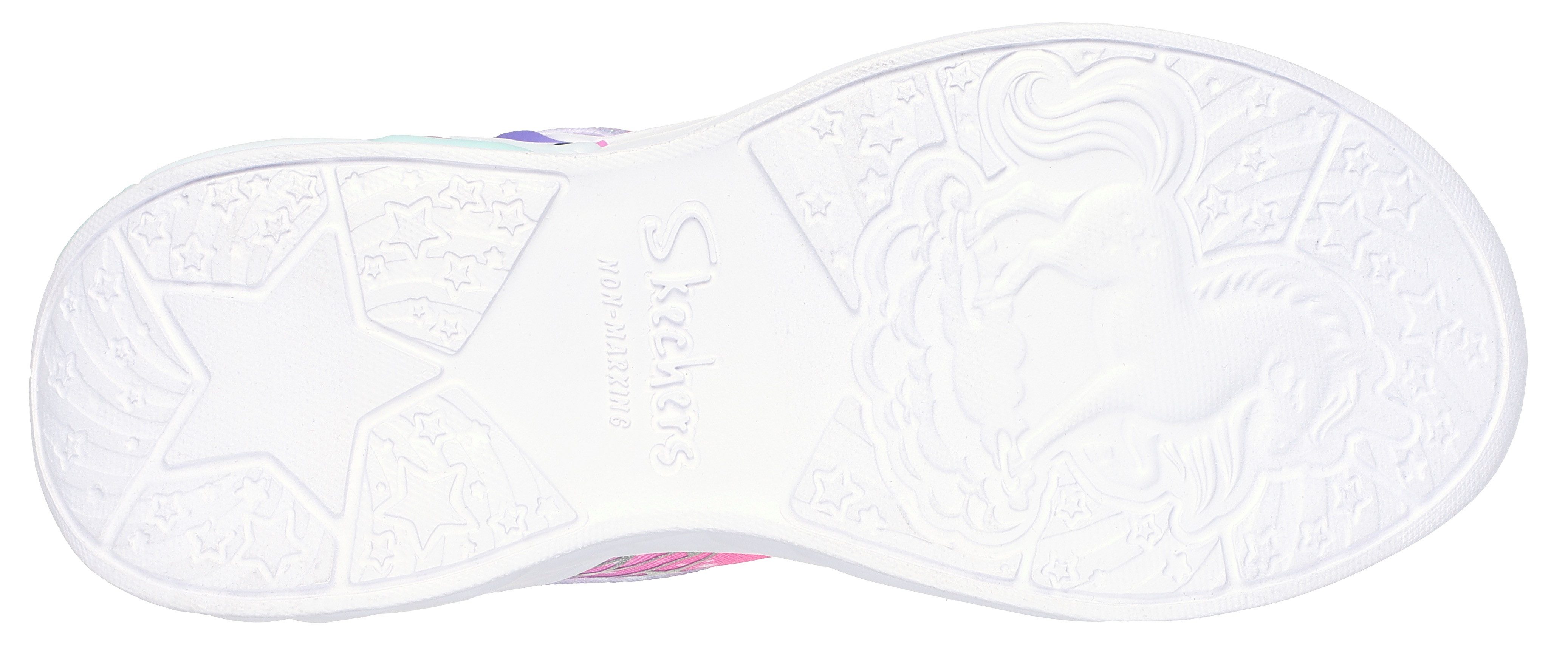 Skechers UNICORN DREAMS Sneaker Blinkschuh, Klettschuh, Kinderschuh mit Gummizug und Klettriegel