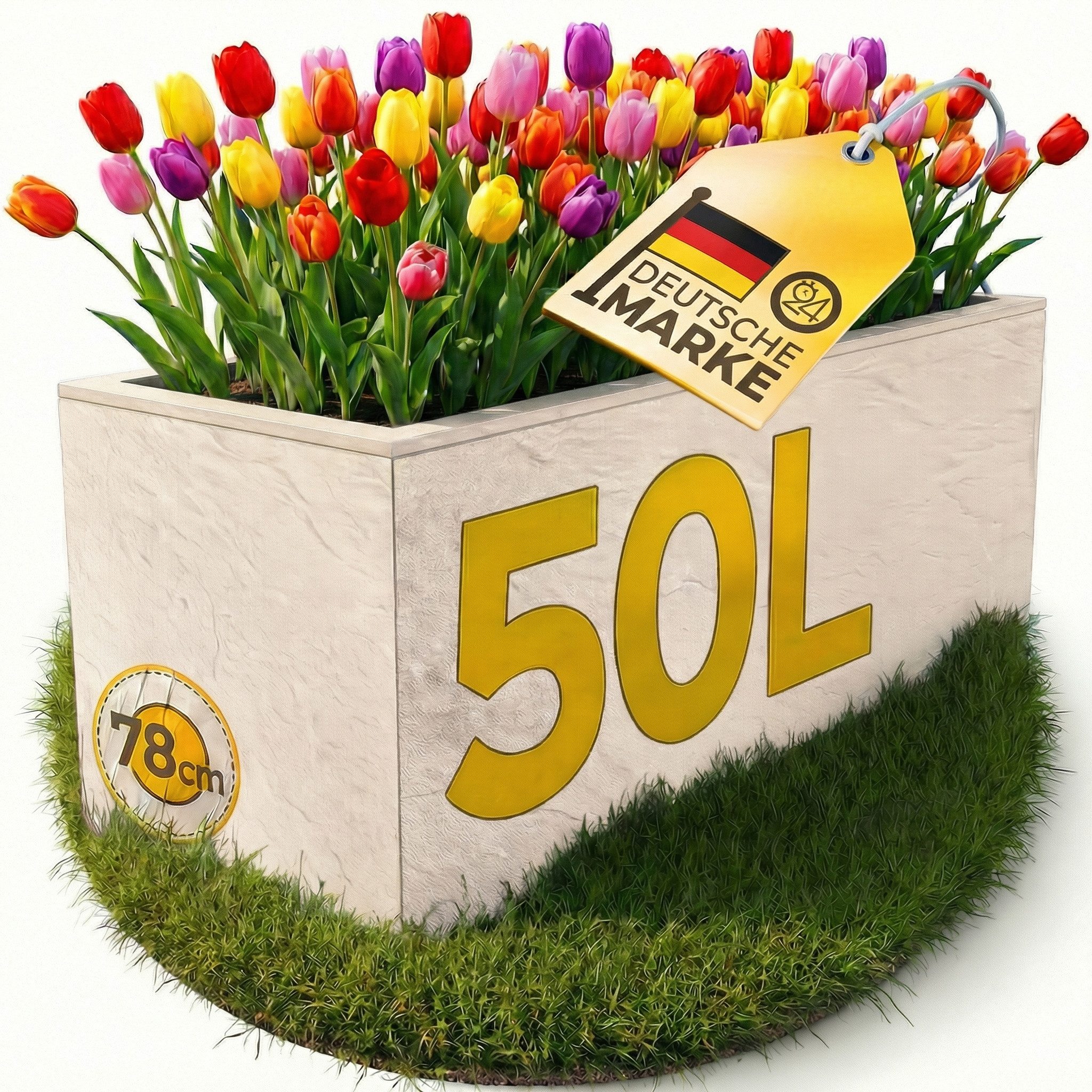 ONDIS24 Pflanzkübel Ondis24 Blumenkübel Vulkano, 50L Blumenkasten (1 St), mit cleverem Wasserspeicher am Boden