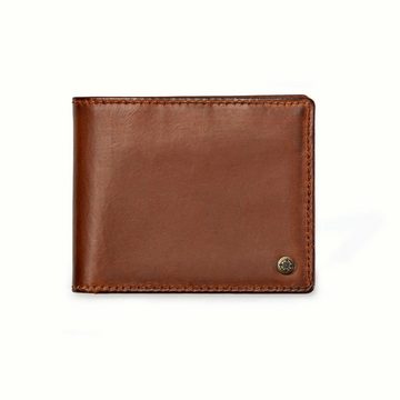 DRAKENSBERG Geldbörse Geldbeutel »Joe« Vintage-Braun, Leder Brieftasche für Herren mit RFID Schutz und graviertem Reisezitat