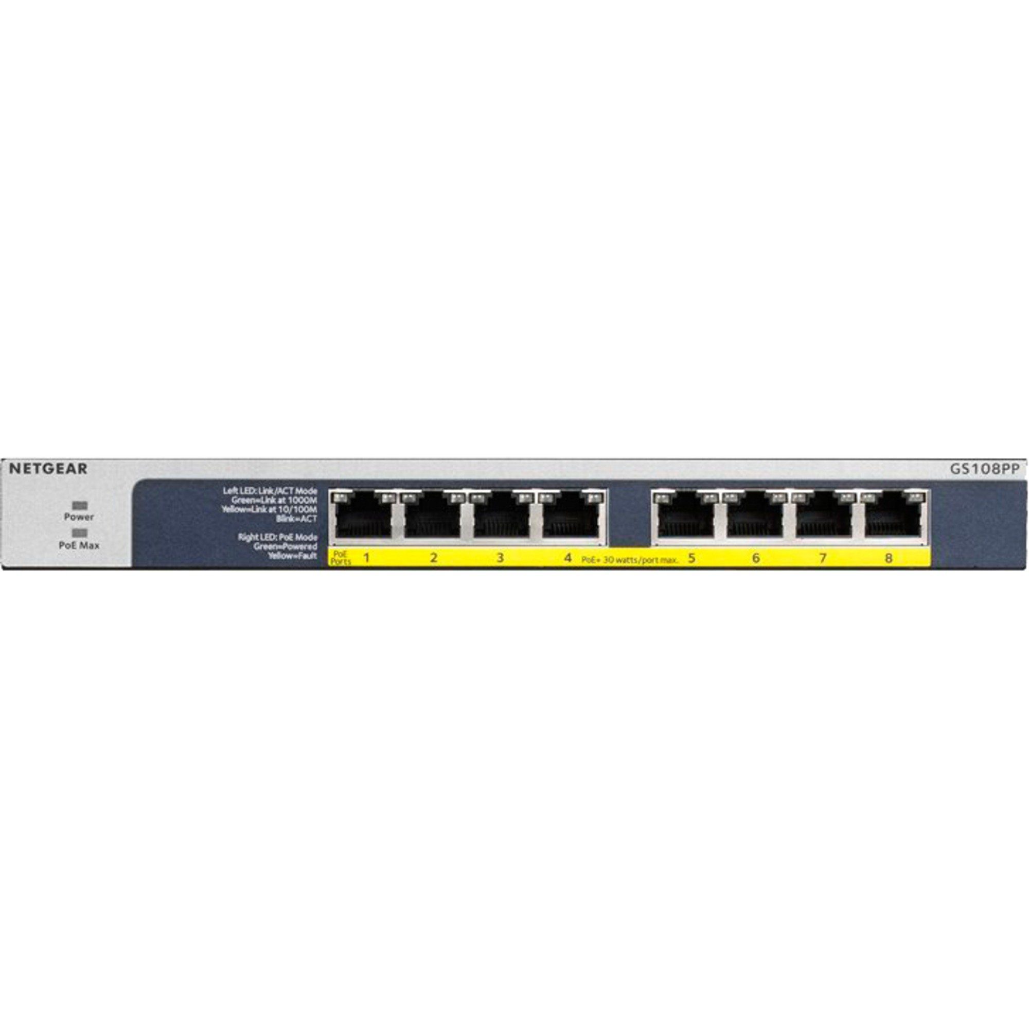 NETGEAR Netgear Netzwerk-Switch Switch GS108PP,