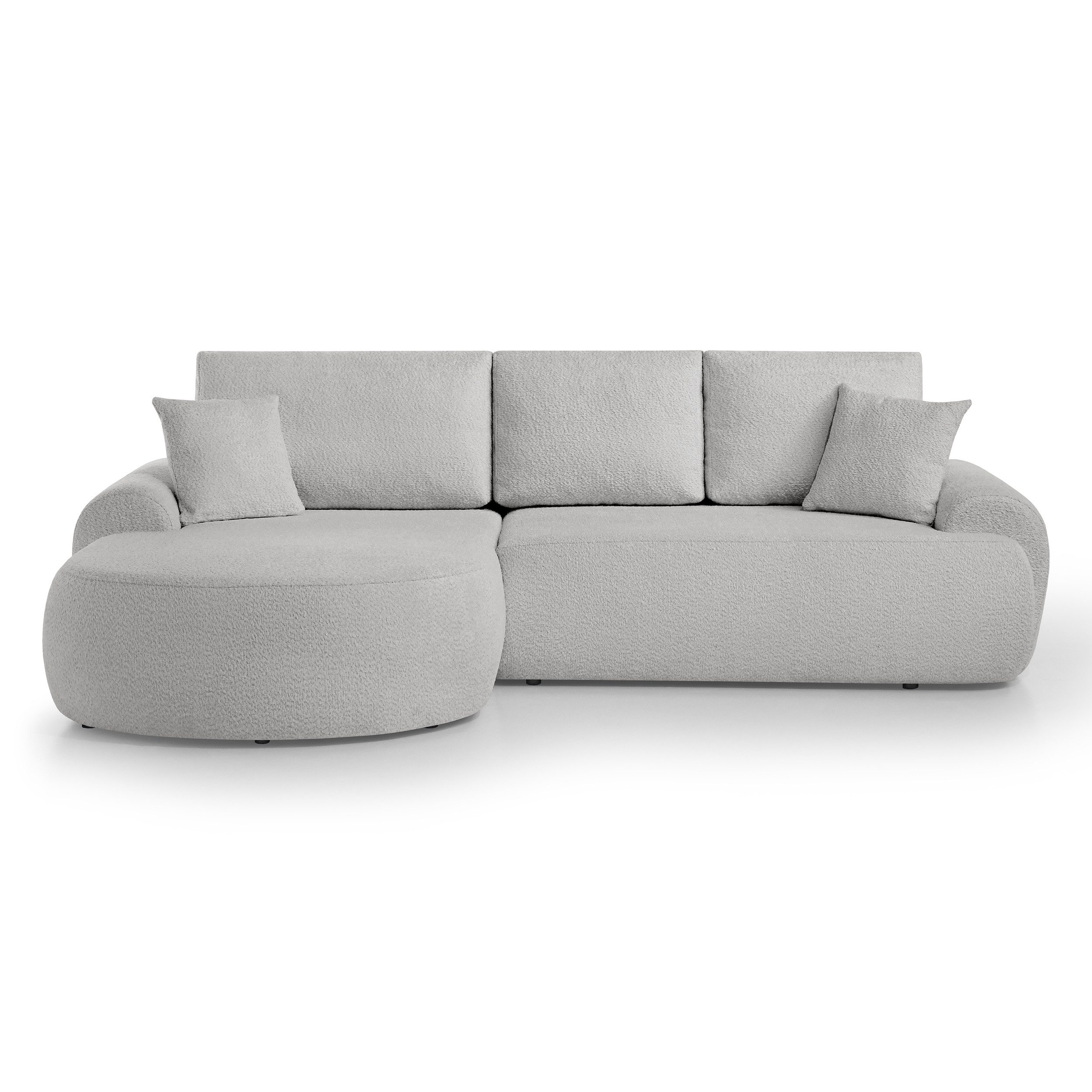 Beautysofa Ecksofa mit Kissen aus Bouclé-Stoff günstig online kaufen