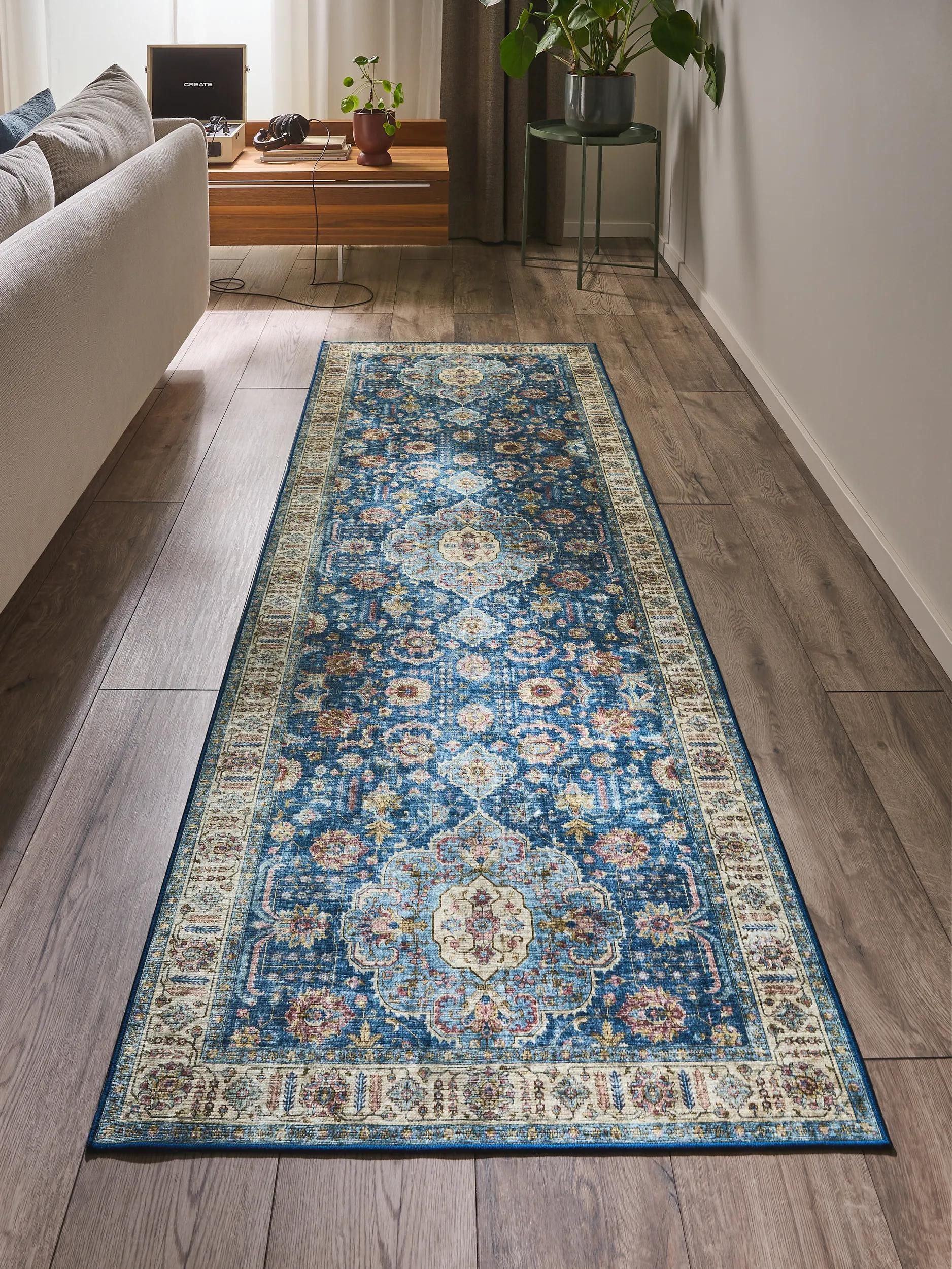 benuta Läufer Laury, rechteckig, Höhe: 5 mm, Teppich Wohnzimmer, Schlafzimmer, Esszimmer, Flur, Kunstfaser, Cozy