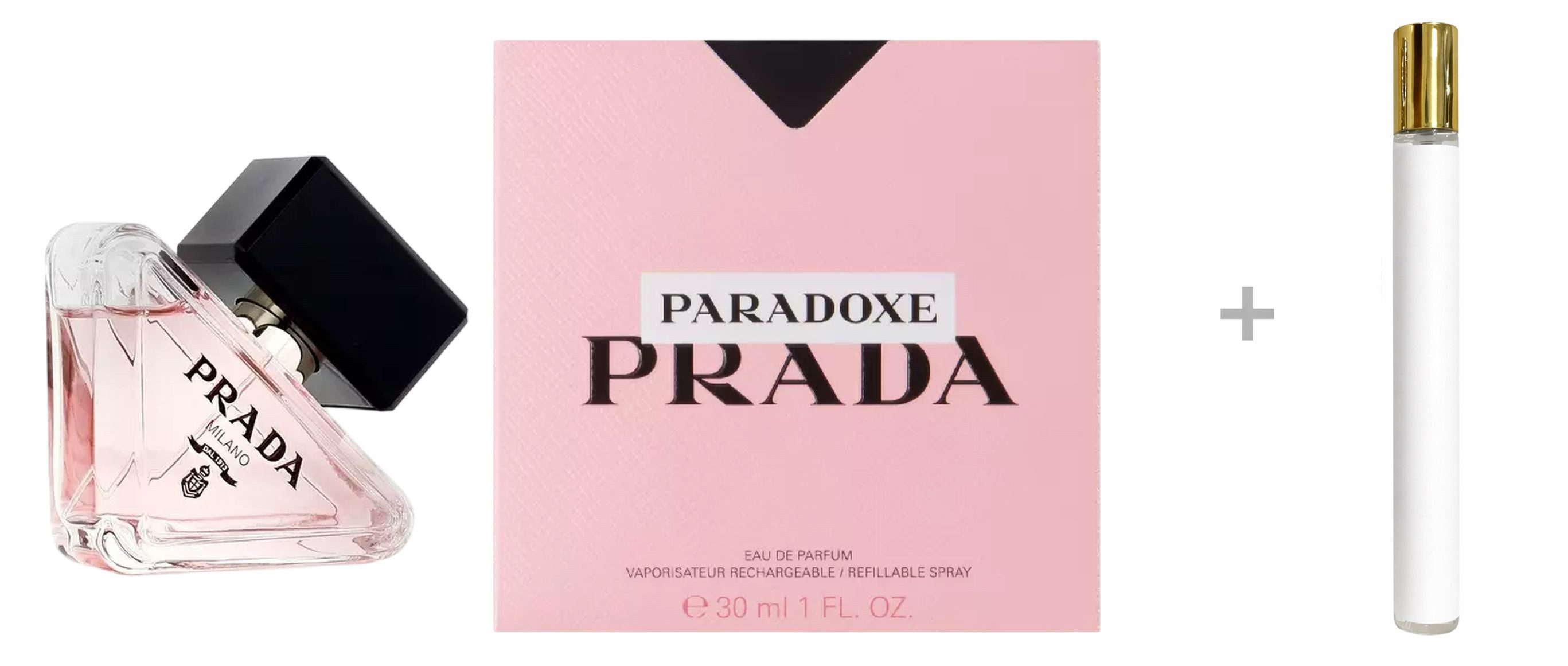 PRADA Duft-Set Paradoxe Eau de Parfum (EDP) Damen Spray, Fruchtig-blumiger Duft mit Orangenblüte und Moschus - mit Reiseduft