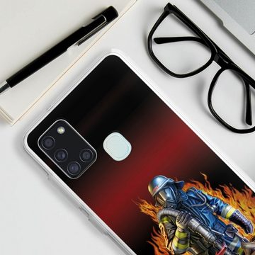 DeinDesign Handyhülle Feuerwehrmann Feuerwehr Beruf Firefighter, Samsung Galaxy A21s Silikon Hülle Bumper Case Handy Schutzhülle