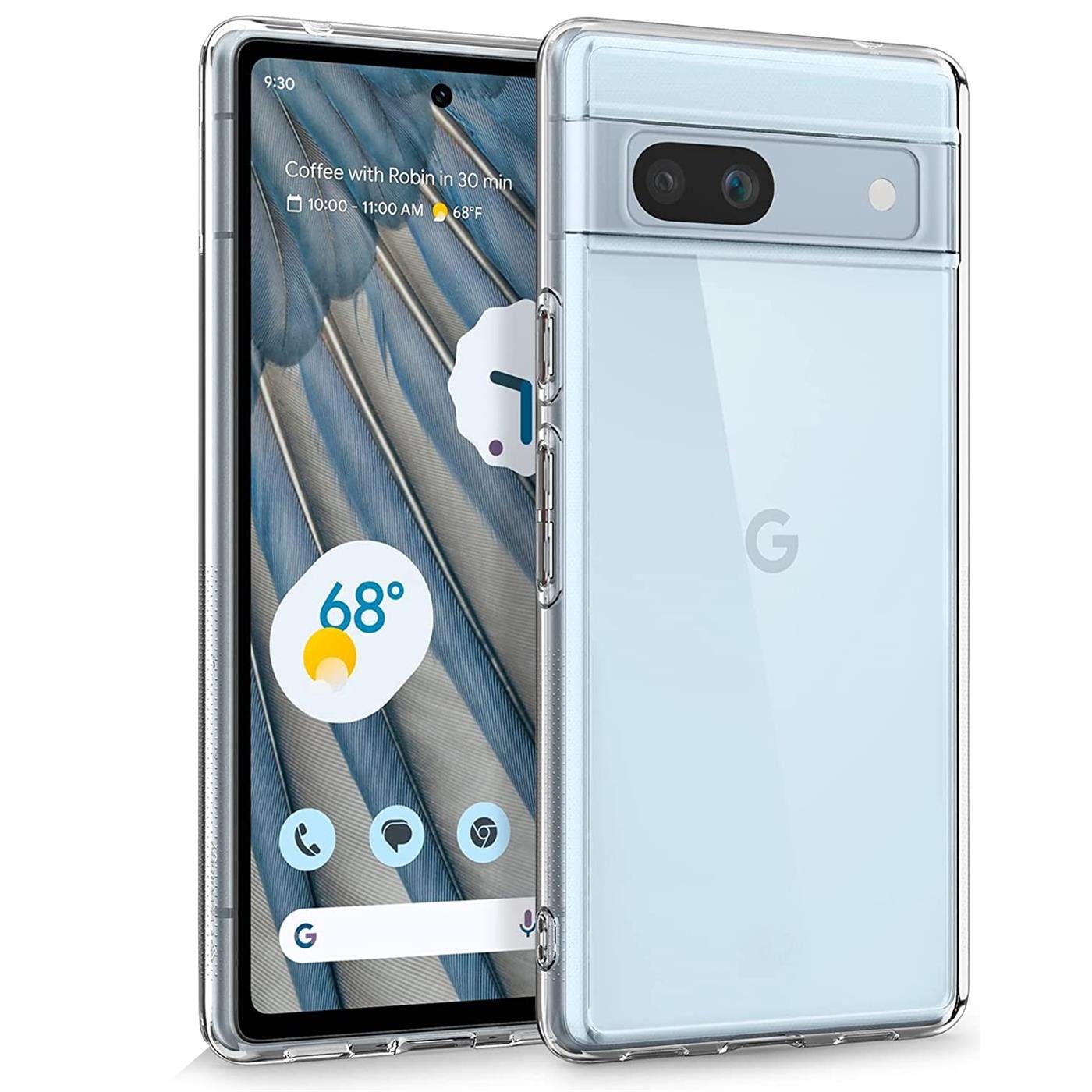 CoolGadget Handyhülle Silikon Handy Hülle Slim für Google Pixel 7a 6,1 Zoll, dünne TPU Schutzhülle Case in transparent / durchsichtig