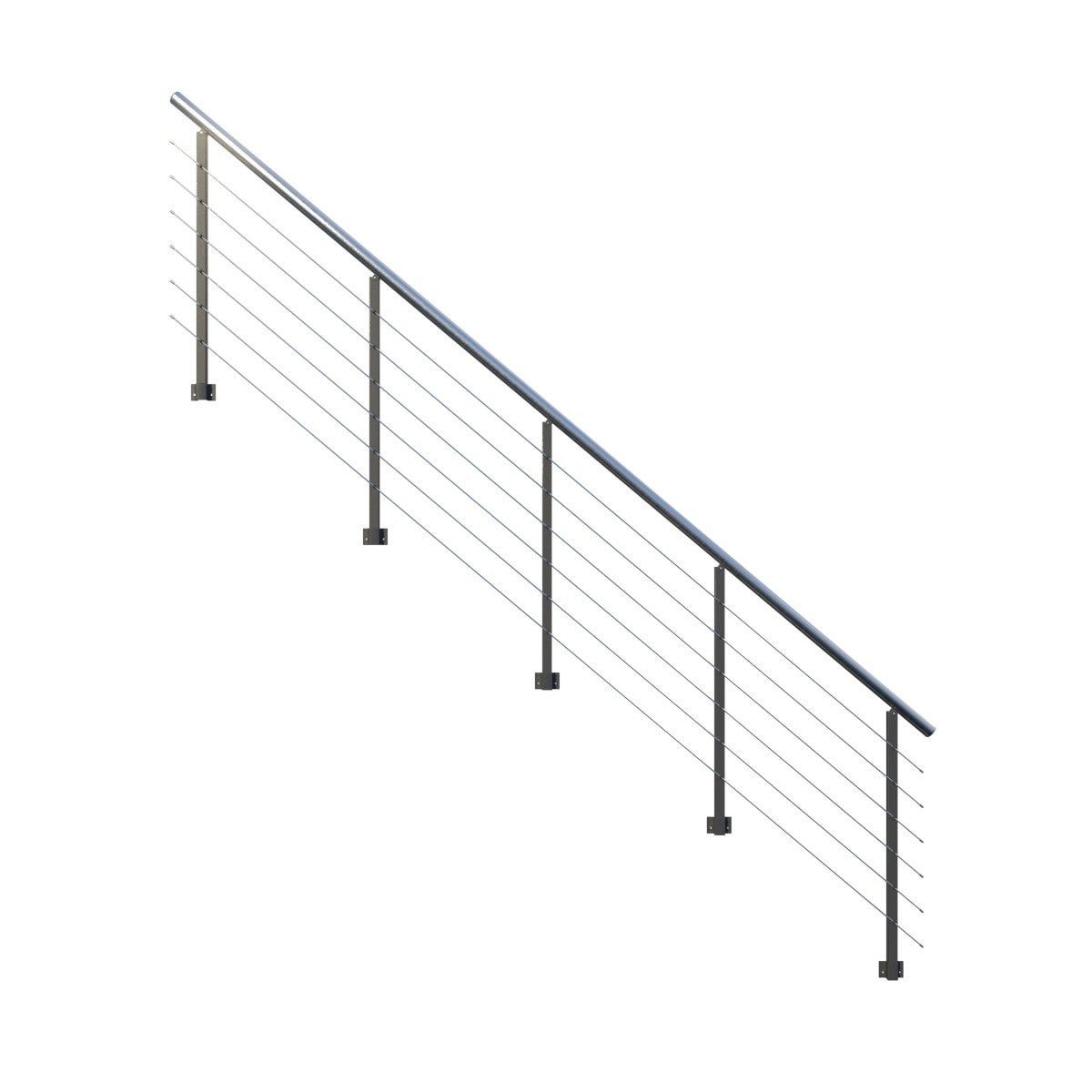Starwood Treppengeländer Metallgeländer Flex-Seitenmontage (an Wange/Treppe)-16 Stufen