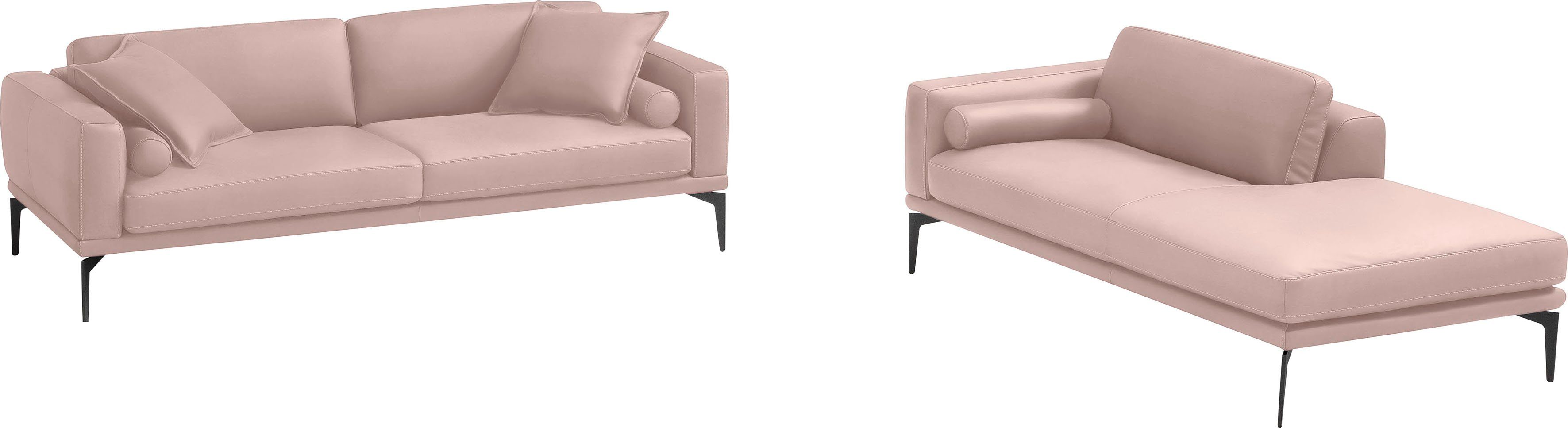 Egoitaliano Polstergarnitur Masu, Design trifft sensationellen Sitzkomfort, Höhe der Rückenkissen und Sitztiefe verstellbar, 3 Rollkissen