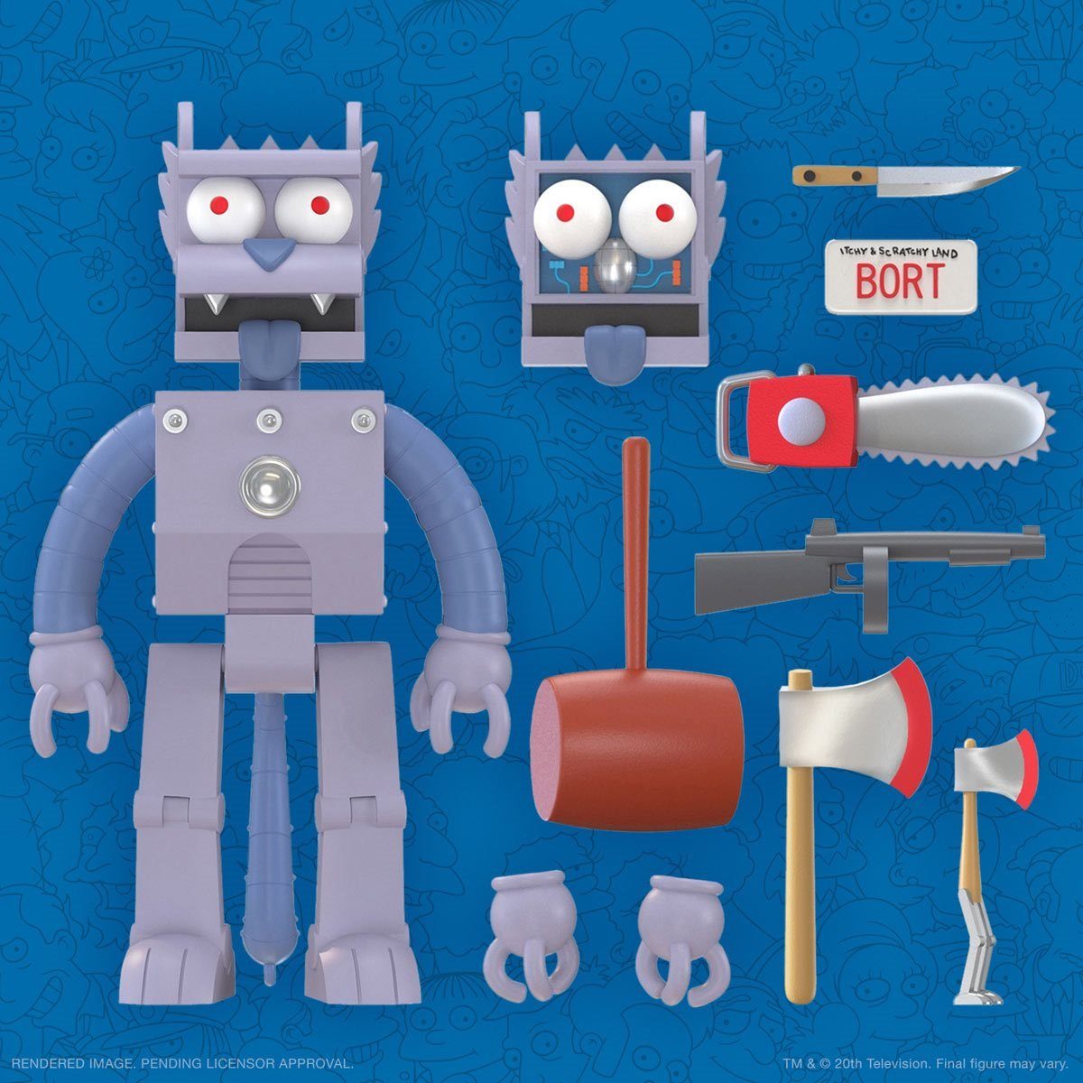 Super7 Actionfigur The Simpsons Ultimates Robot Scratchy 7 Inch Actionfigur