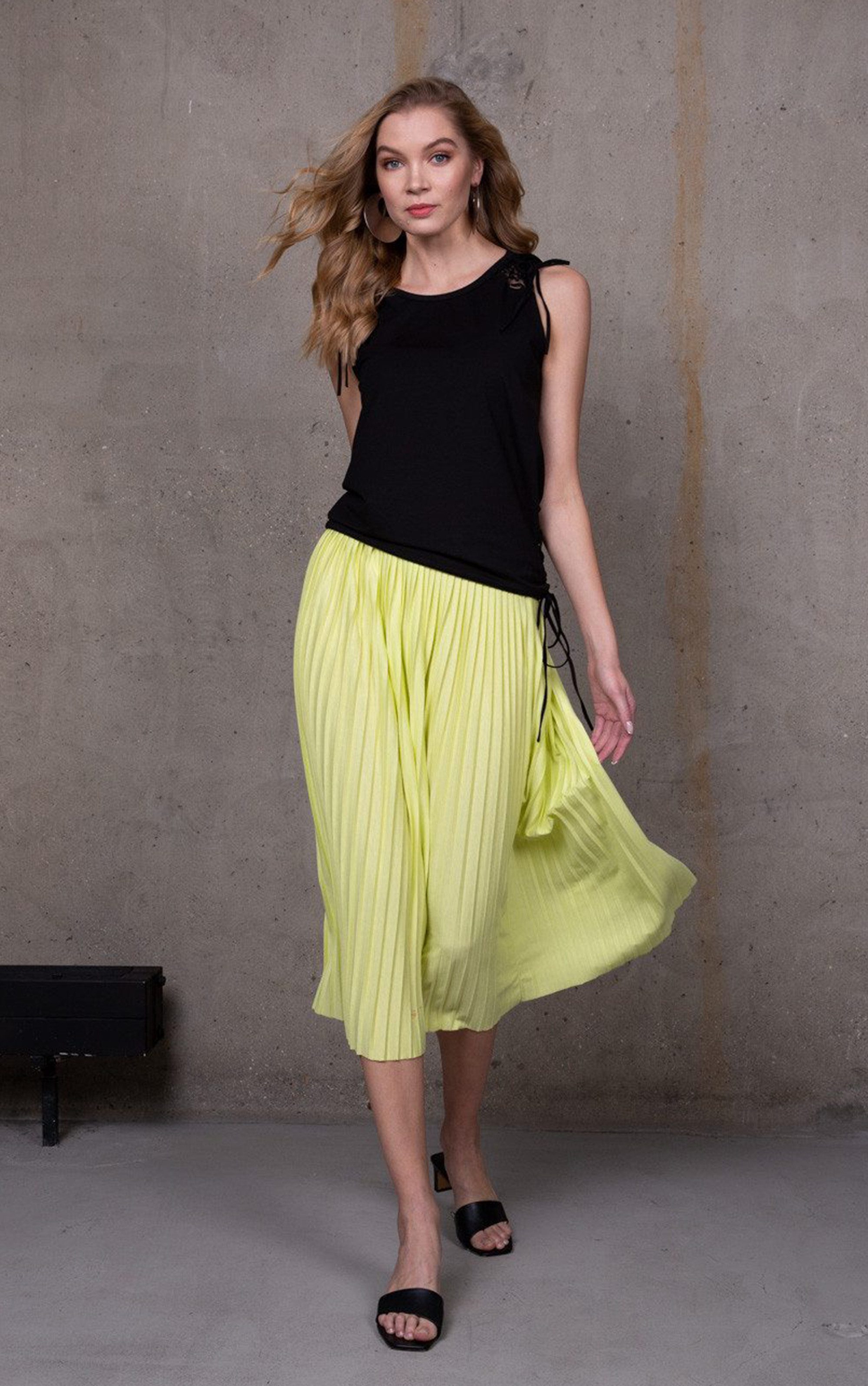 Passioni Plisseerock Midi mit Gummibund