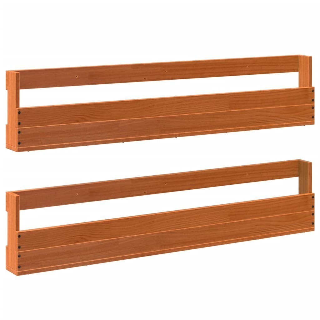 vidaXL Schuhregal Wand-Schuhregale 2 Stk. Wachsbraun 110x8,5x23,5 cm Massivholz, 2-tlg.