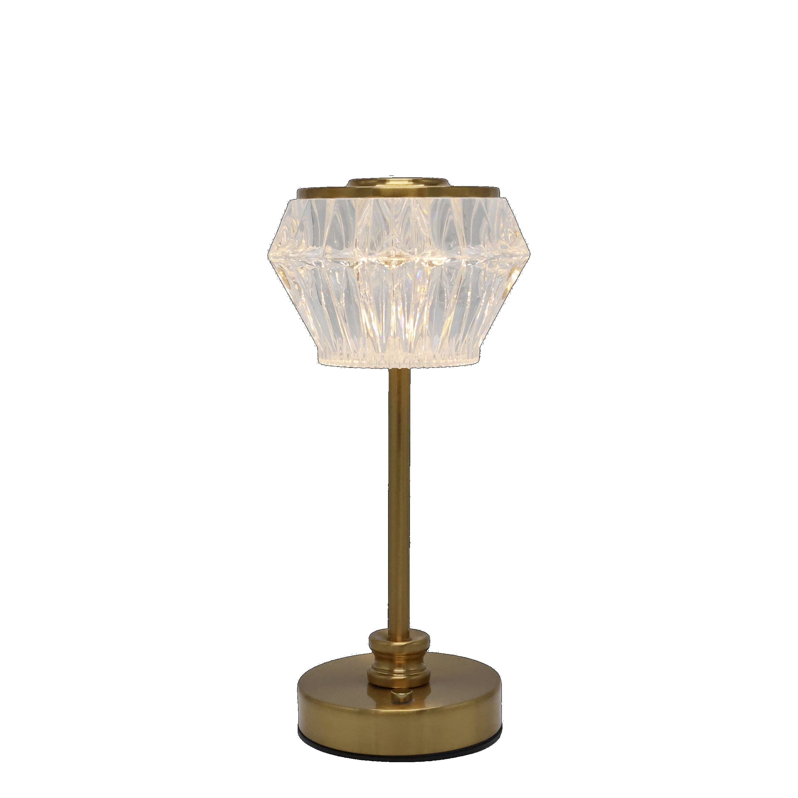 Vintagehaus LED Tischleuchte Tischlampe Helios Gold Metall