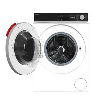 Sharp Waschmaschine ES-BRO014WA-DE, 10,00 kg, 1400 U/min, Aquastop, Dampffunktion, Kindersicherung, Advanced Inverter Motor