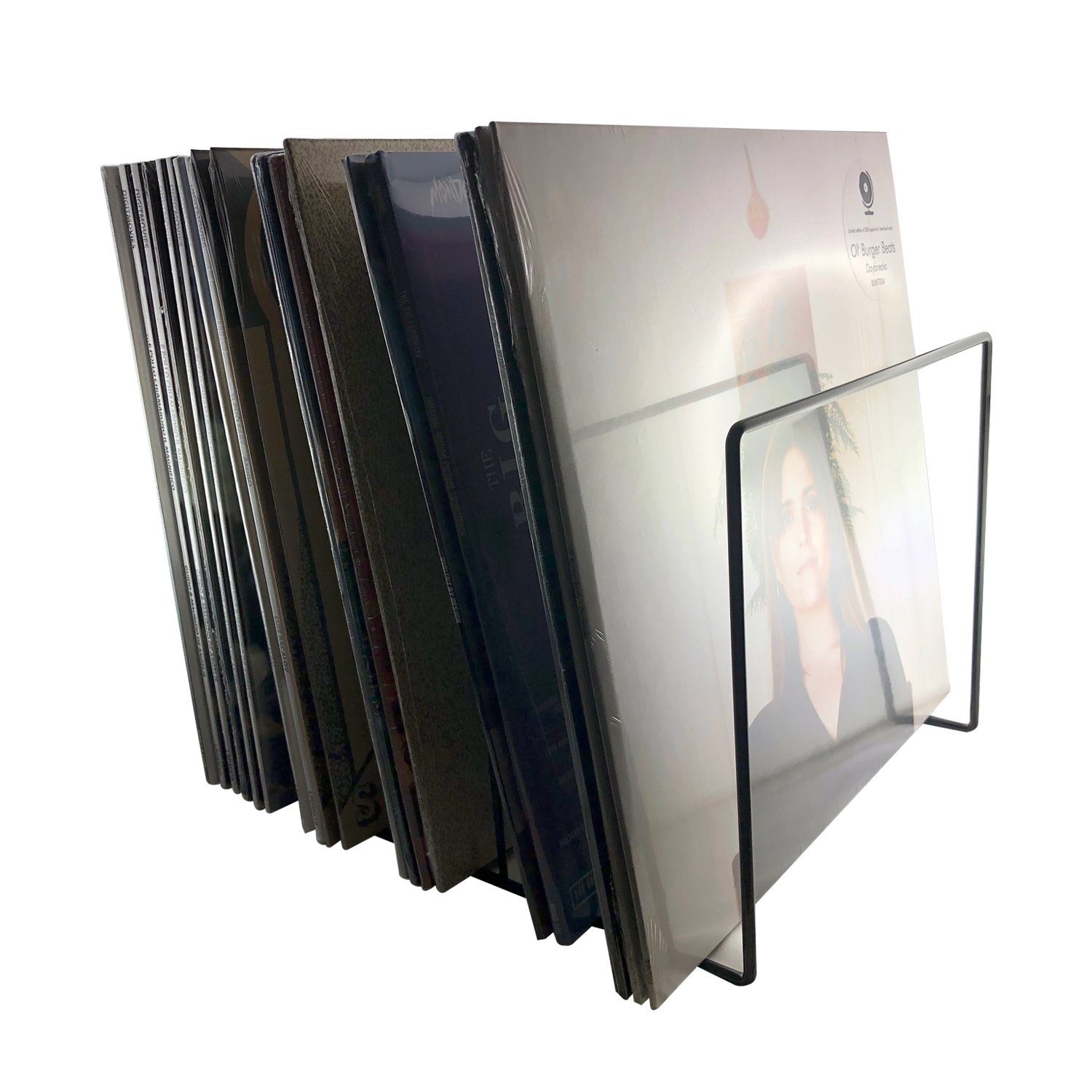 Plattenspieler Tisch-Rack Ständer Vinyl Schallplatten Records / LP schwarz 7even