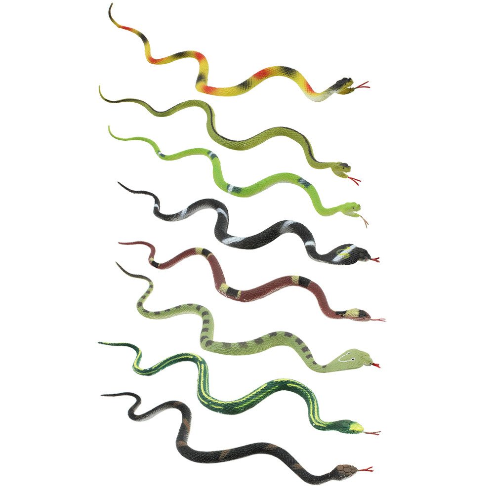com-four Spielfigur Gummischlangen Set, (8-tlg), kleine realistisch wirkende Natter, Kobra, Aspis-Viper, Kreuzotter