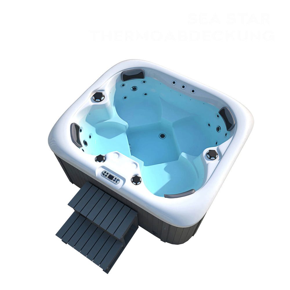 DEKO VERTRIEB BAYERN Whirlpool XXL Luxus SPA LED Whirlpool SET 180x160 Farblicht Outdoor Indoor Pool