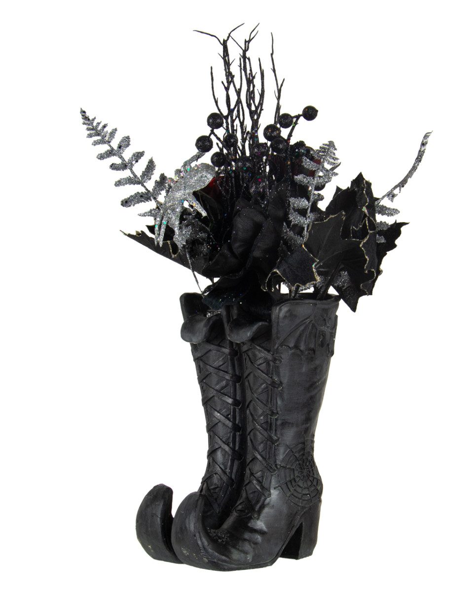 Horror-Shop Dekoobjekt Hexenstiefel dekoriert mit Gothic Glitter Kunstblu