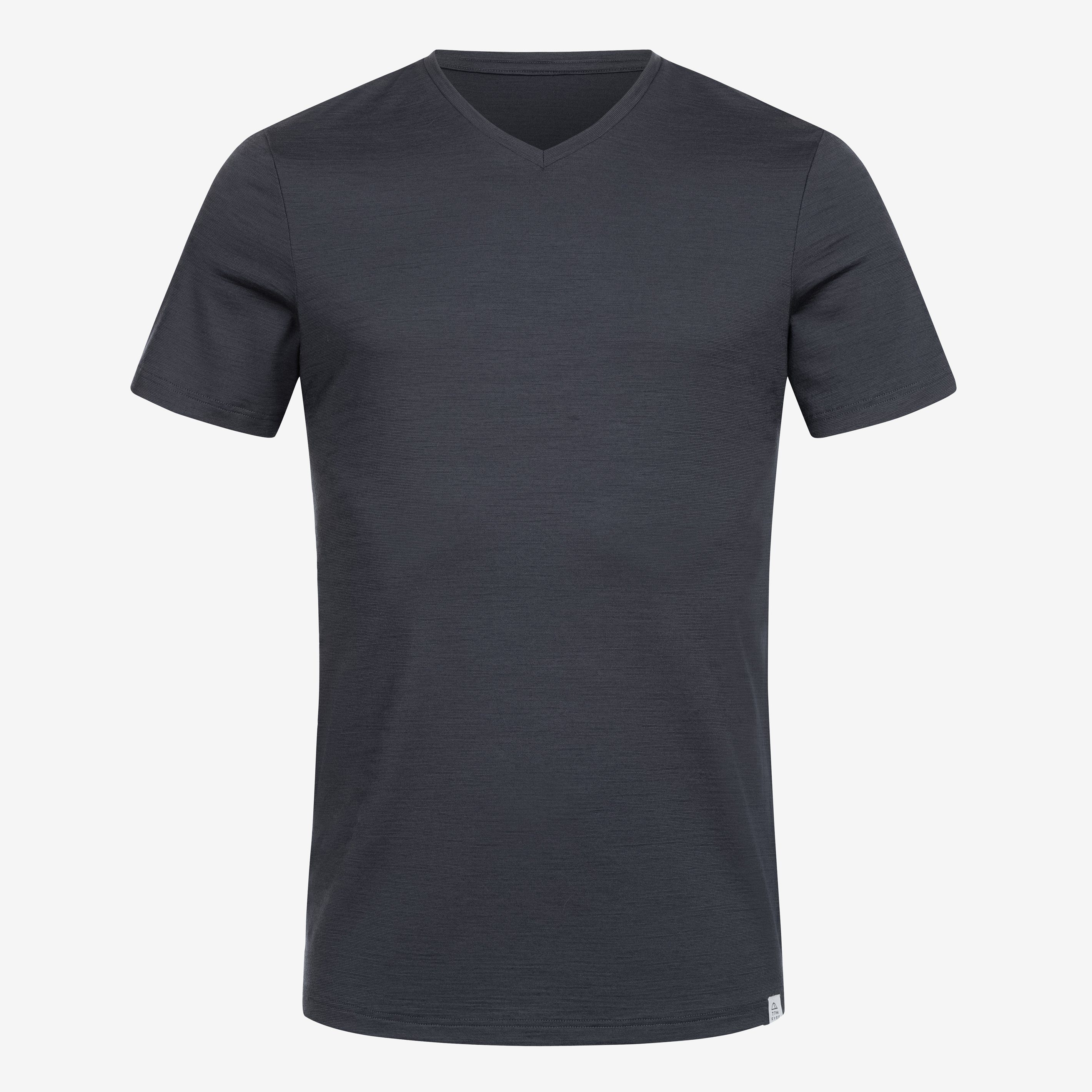 T-Shirt V-Ausschnitt Merino Anthrazit Herren Fyfe T-Shirt Tom