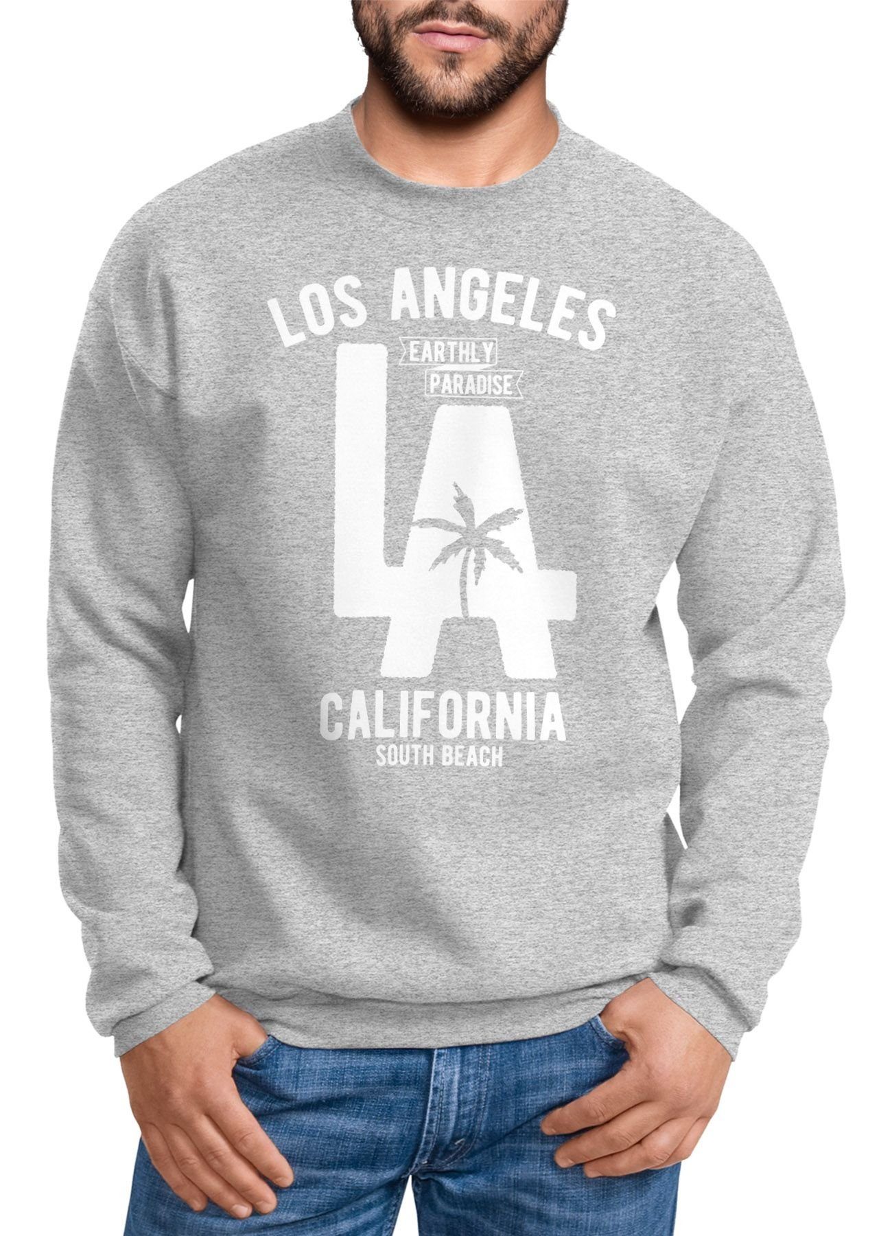 Neverless Sweatshirt Sweatshirt Herren Los Angeles California LA Palme  Rundhals-Pullover Neverless®