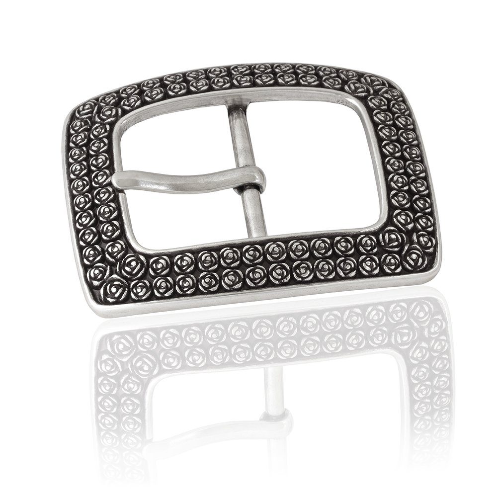 Gürtelschnalle 40mm Zamak Silber - Buckle Rose - 305407520020