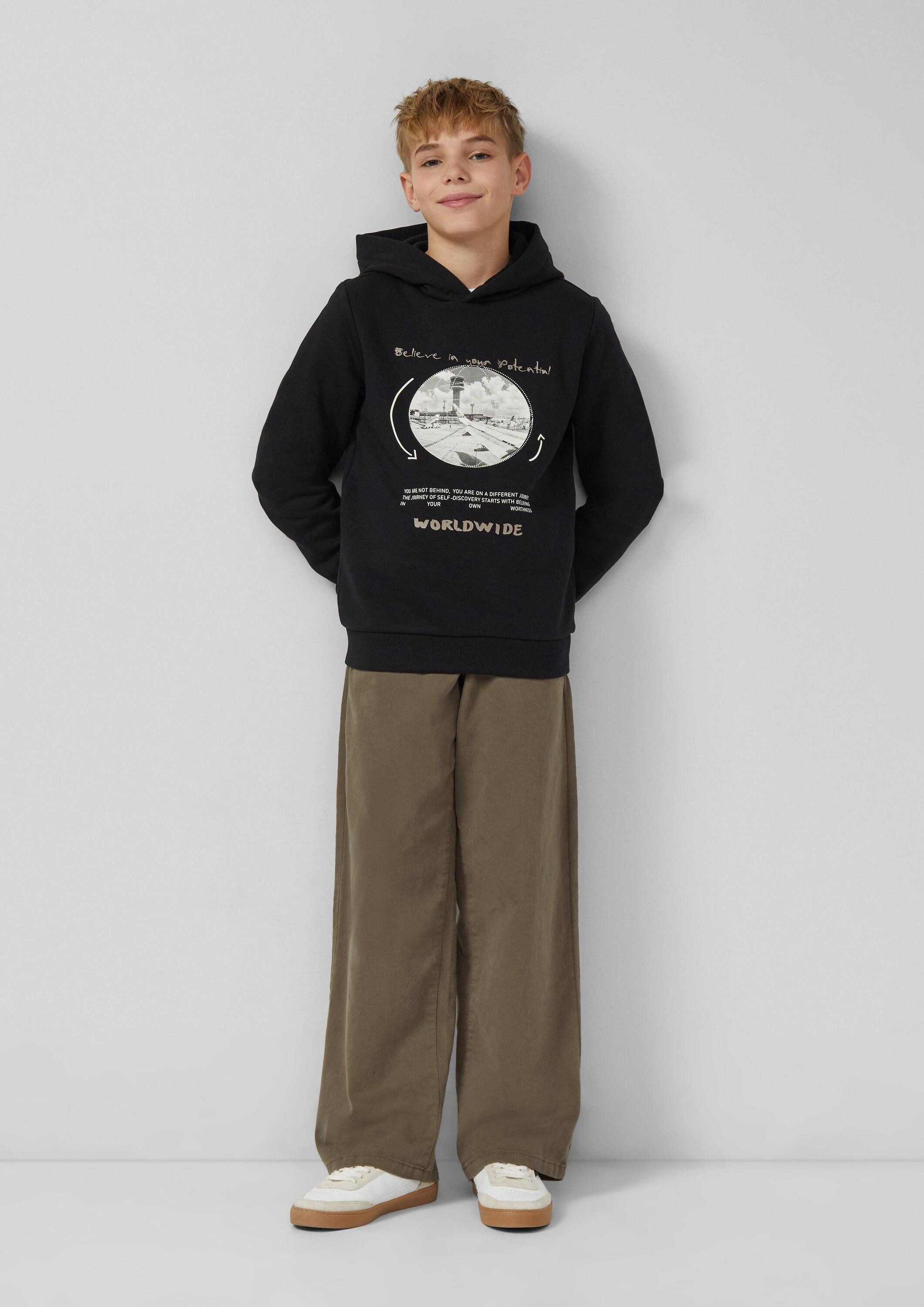 s.Oliver Sweatshirt Sweatshirt Kuscheliger Hoodie mit Frontprint