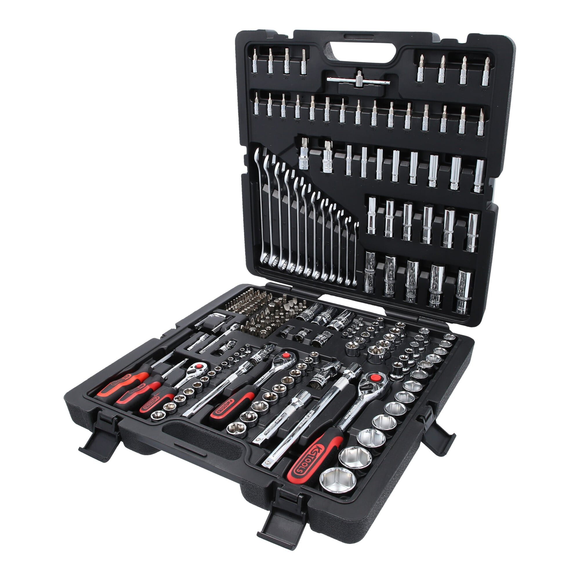 KS Tools Steckschlüssel KS Tools 1/4 Zoll+3/8 Zoll+1/2 Zoll CHROMEplus Steckschlüssel-Satz, 21