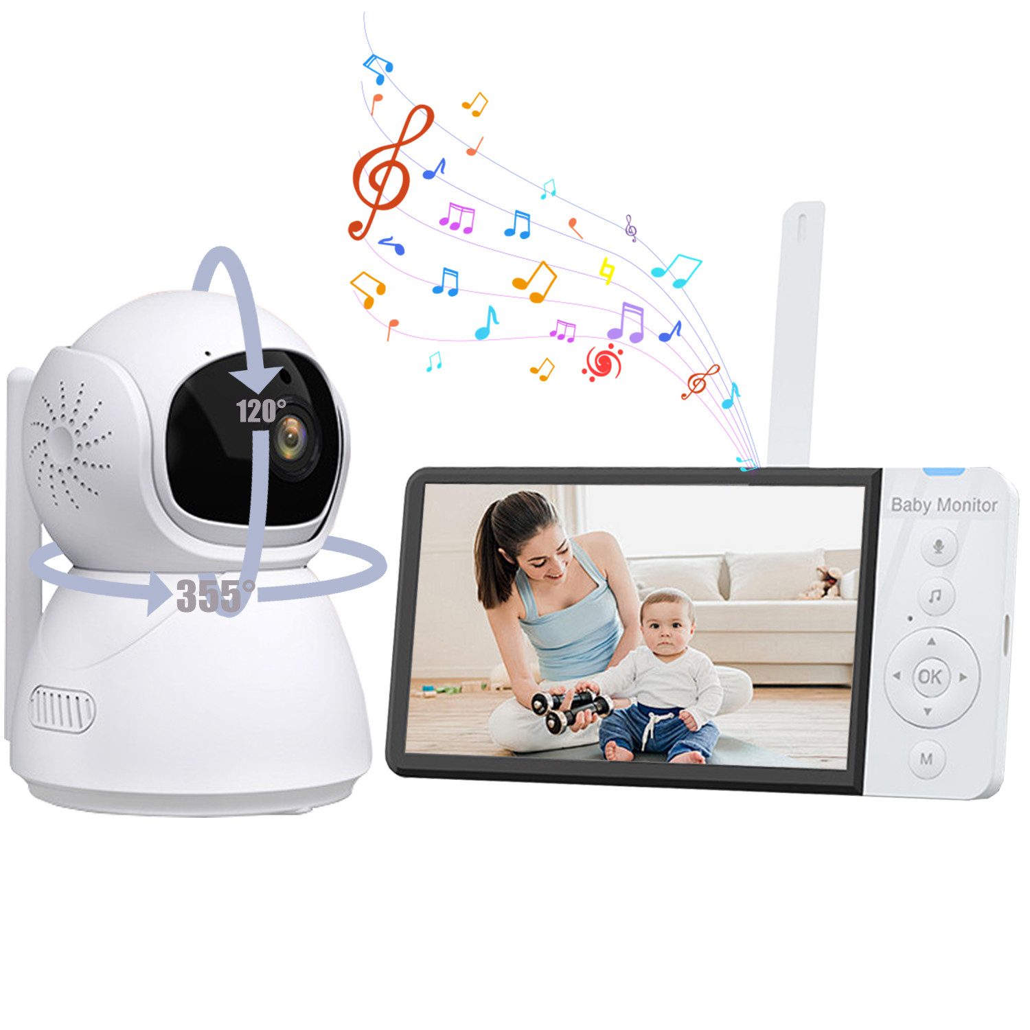 Babyphone Video Babyphone 5 Zoll 720p Babyphone mit Kamera