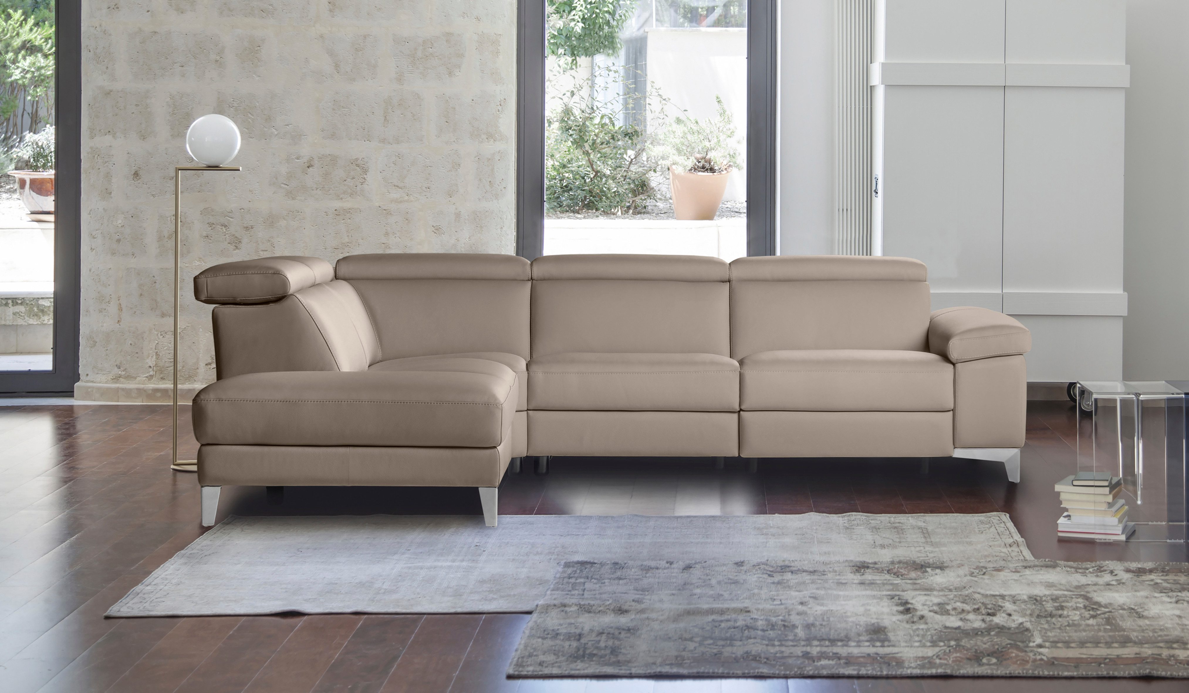 CALIA ITALIA Ecksofa Nove, mit erstklassigen Sitzkomfort und Komfortfunktion, L-Form, mit hochwertigem Lederbezug