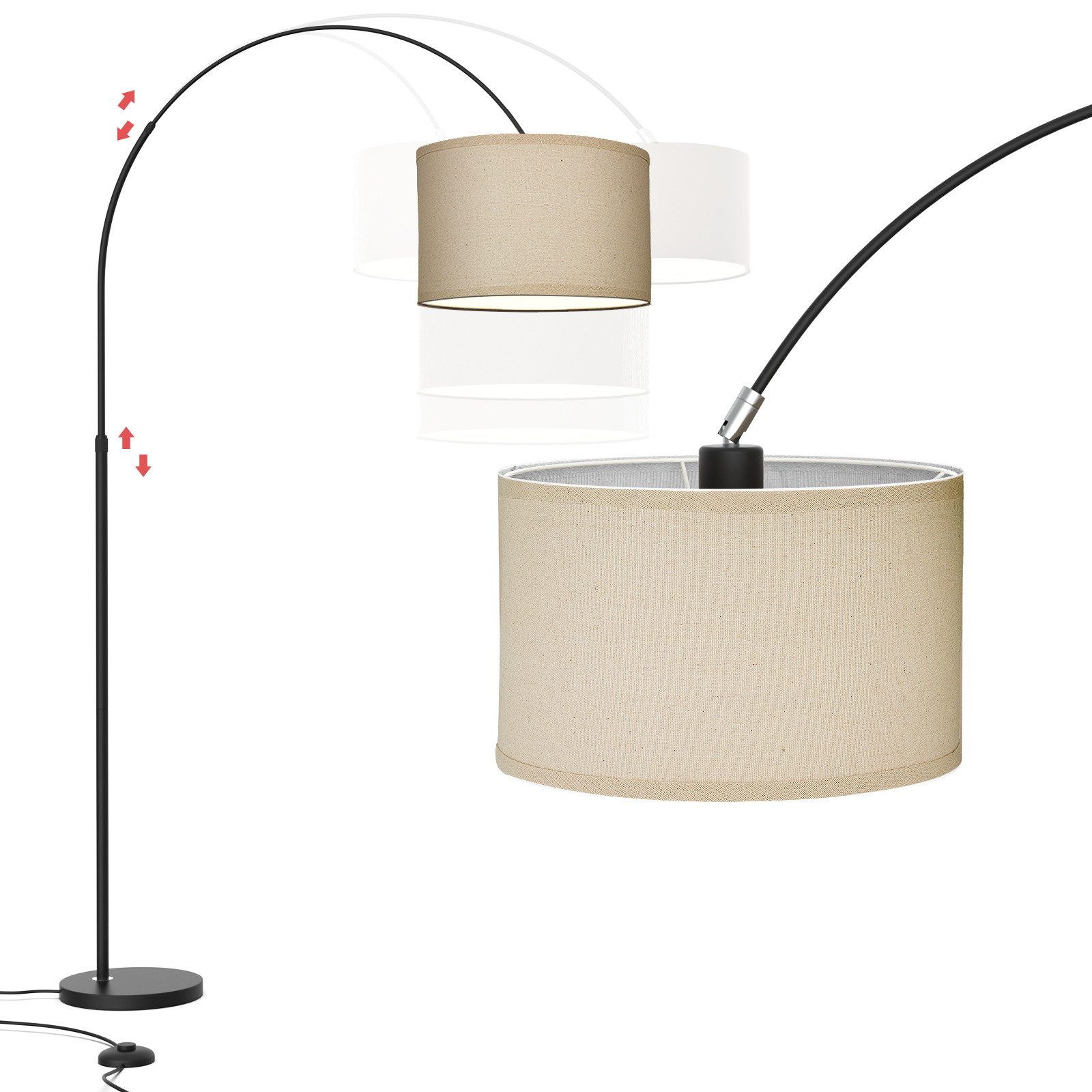 ANTEN LED Stehlampe Bogenlampe Stehlampe Bogenleuchte günstig online kaufen