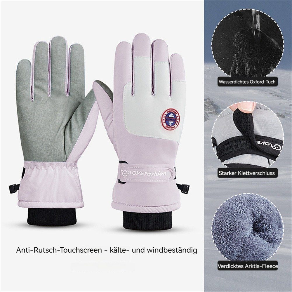 warm Dekorative Wintersporthandschuhe, Skihandschuhe, Warme Handschuhe Sporthandschuhe, Skihandschuhe Skihandschuhe, rosa Damen