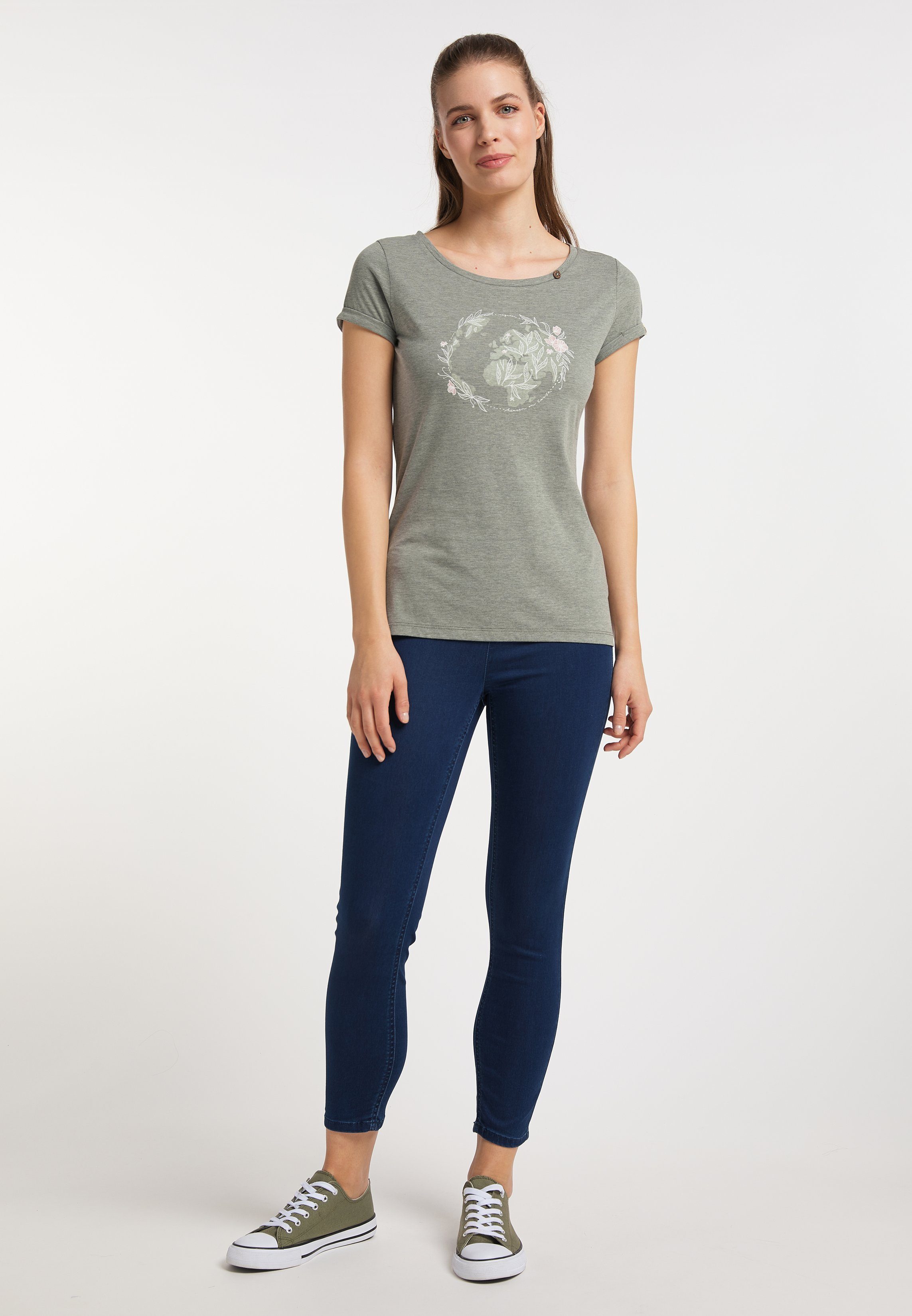 Ragwear T-Shirt FLORAH PRINT ORGANIC Nachhaltige & Vegane Mode Damen LIGHT MINT | T-Shirts