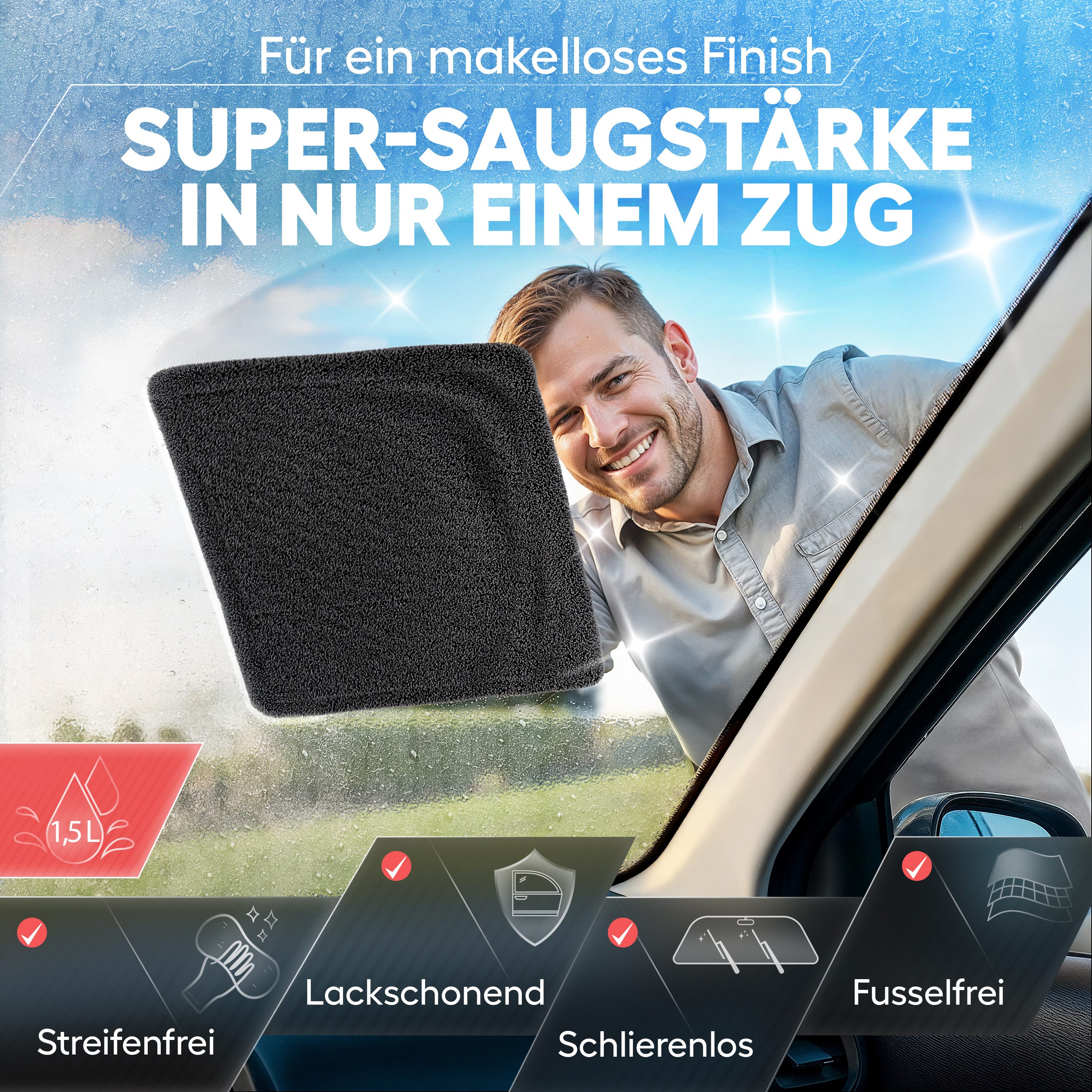 IVALITY IVALITY Auto Trockentuch XXL saugstarke 1400 GSM Twisted Mikrofaser Mikrofasertuch (Microfaser) – Bild 2 von 5