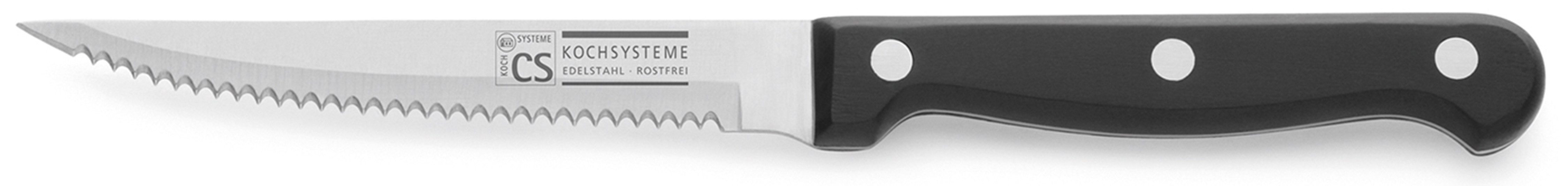 CS Koch-Systeme Steakmesser PREMIUM, 14 cm (1 Stück), mit fein gezahnter Klinge für müheloses Schneiden ohne Reißen