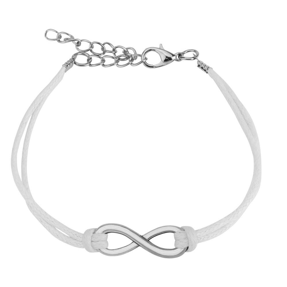 Lederarmband weißes Armband Unendlichkeit aus Leder Unisex