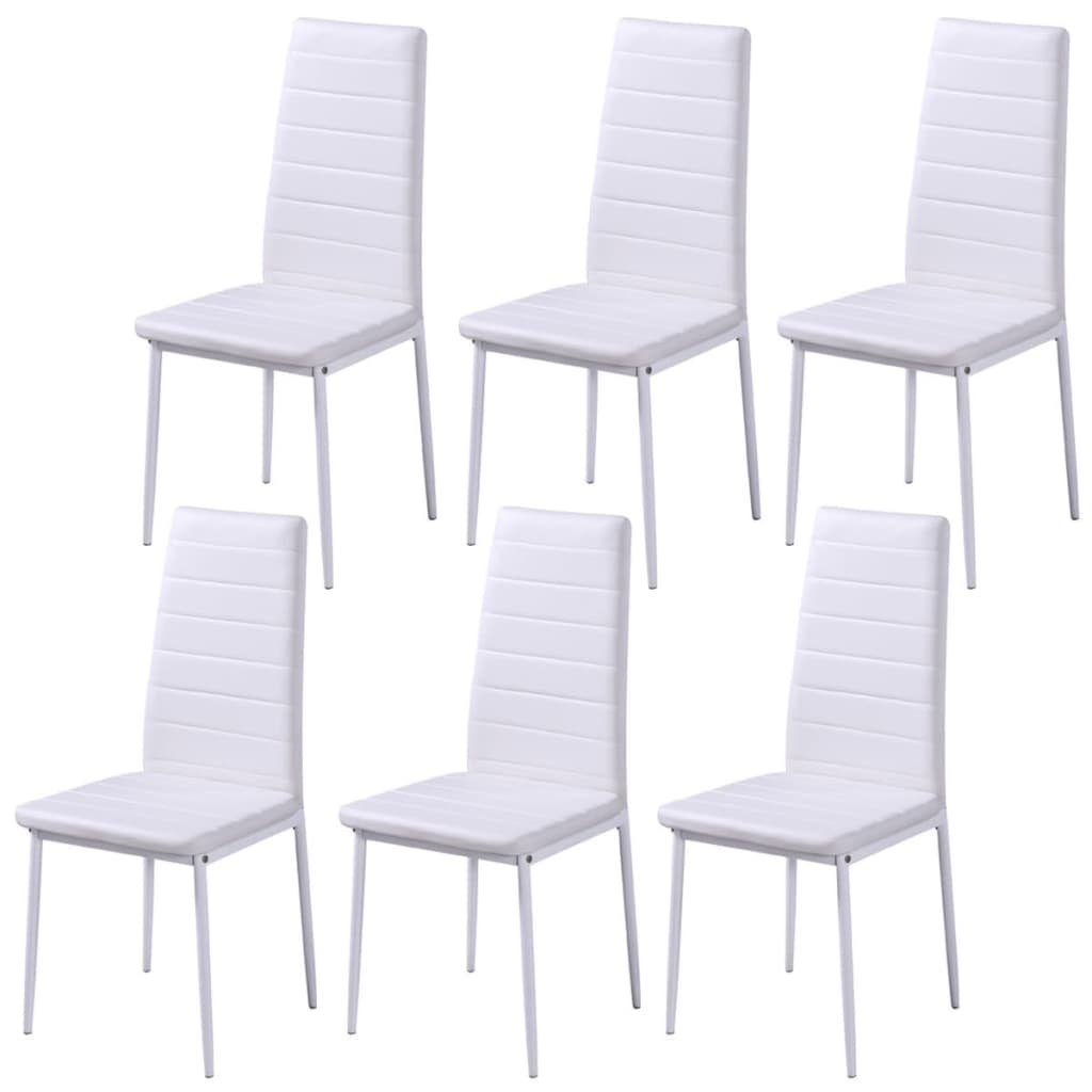 DOTMALL leicht, Weiß mit Stabile (7-tlg), und Essgruppe Schwarz und 6 Stühlen Tisch Sitzgruppe