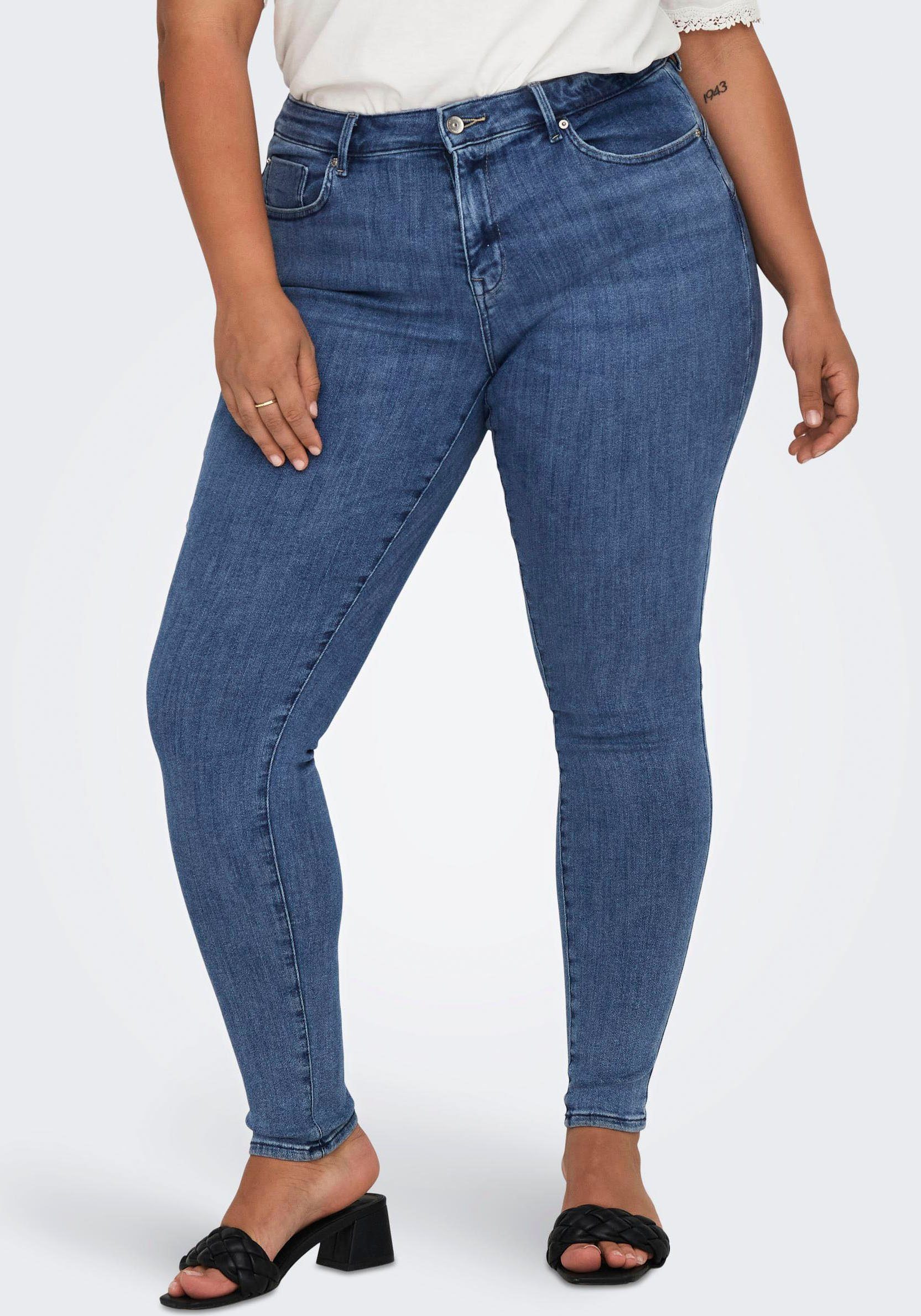 Vero Moda ONLY CARMAKOMA Skinny-fit-Jeans CARPOWER MID SKINNY PUSH UP REA2981 NOOS