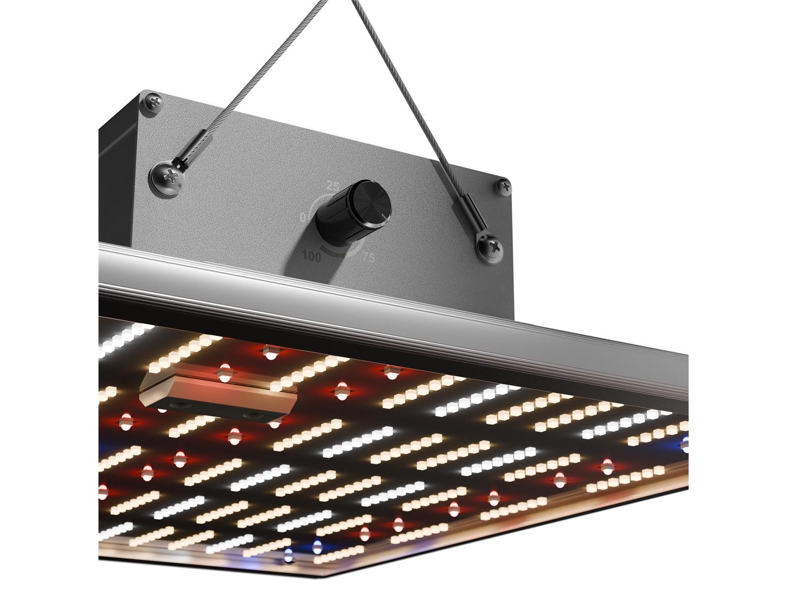 Caluma Pflanzenlampe Caluma LED Grow Lampe Force 150 W, 38x38x7cm, 2,7 µmol/J, 405 µmol/s, Dimmfunktion, LED fest integriert, Vollspektrum