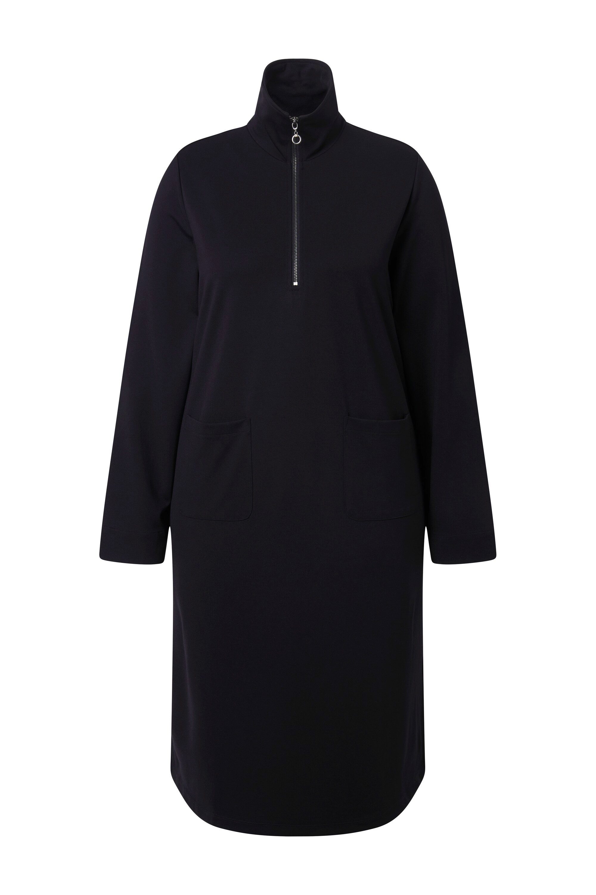 Ulla Popken Minikleid Kleid Troyerkragen Langarm Taschen günstig online kaufen