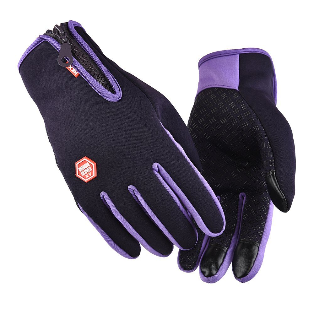 Handschuhe,für Handschuhe Sport Lila Herren Skifahren,Outdoor BTTO Winddicht,Touchscreen Fleecehandschuhe Damen Winter,Skihandschuhe,Thermo