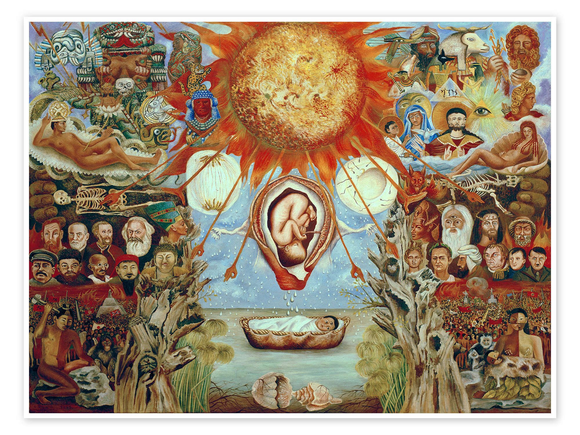 Posterlounge Wandbild Moses oder Der Schöpfungskern, 1945 I, Frida Kahlo, erhältlich als Poster, Leinwandbild, Wandsticker oder Acrylglasbild