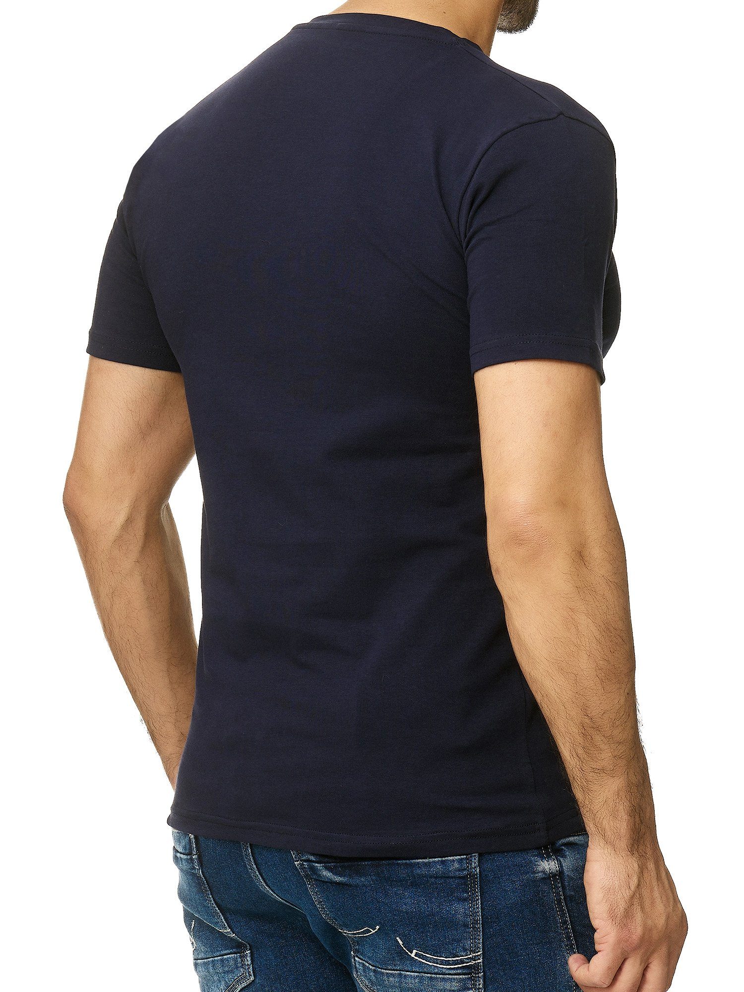 OneRedox T-Shirt 1308C (Shirt Freizeit Navy 1-tlg) Fitness Casual Kurzarmshirt Polo Tee