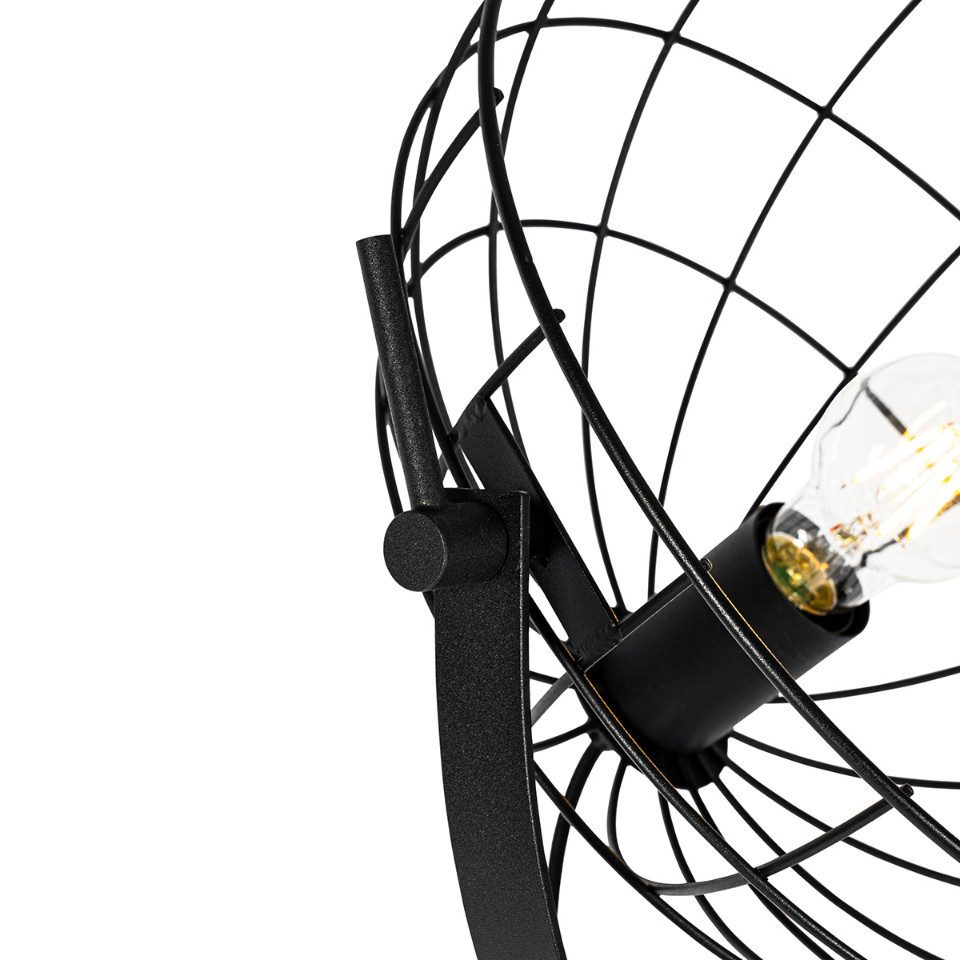 Qazqa Stehlampe Hanze, ohne Leuchtmittel, Warmweiß, QAZQA Stehlampe, e27, Schwarz, Stahl, Industrie