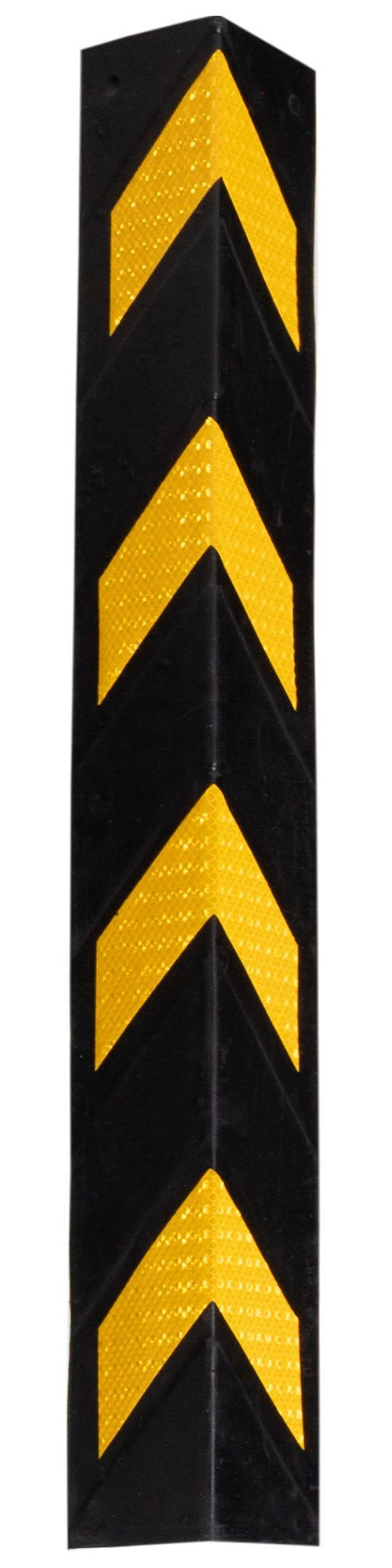 Stagecaptain Möbelbeschlag Kantenschutz - Eckenschutz aus Hartummi mit Reflektoren - Schwarz/gelb (1 St)