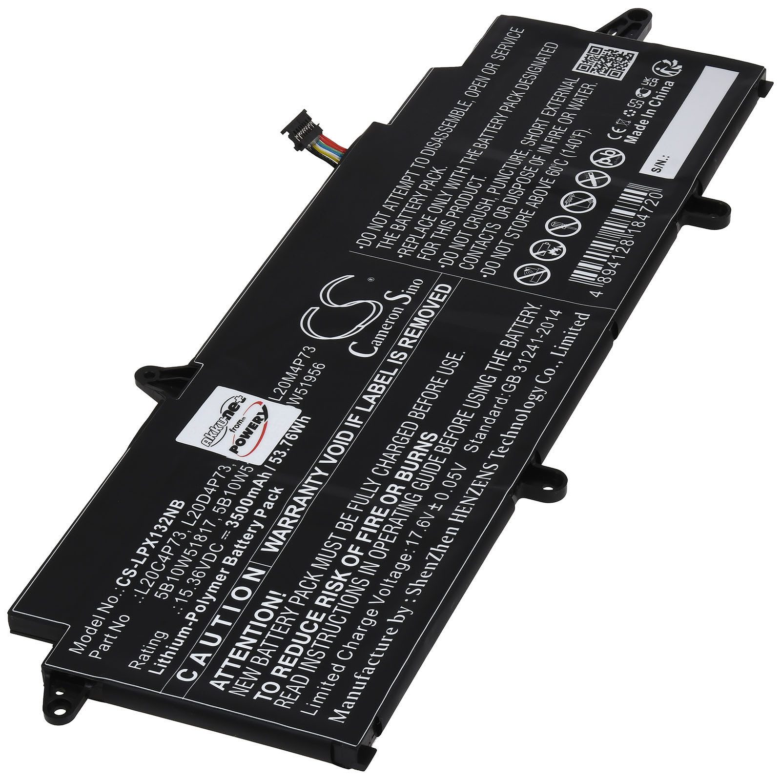 Powery Akku für Lenovo ThinkPad X13 Gen 2(Intel)-20WK00H7GQ Laptop-Akku 3500 mAh (15.36 V)