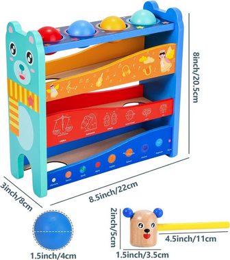LENBEST Spielcenter Holzhammer-Spaß: Montessori-Spielzeug für Kinder, fördert spielerisch Formerkennung und motorische Fähigkeiten.