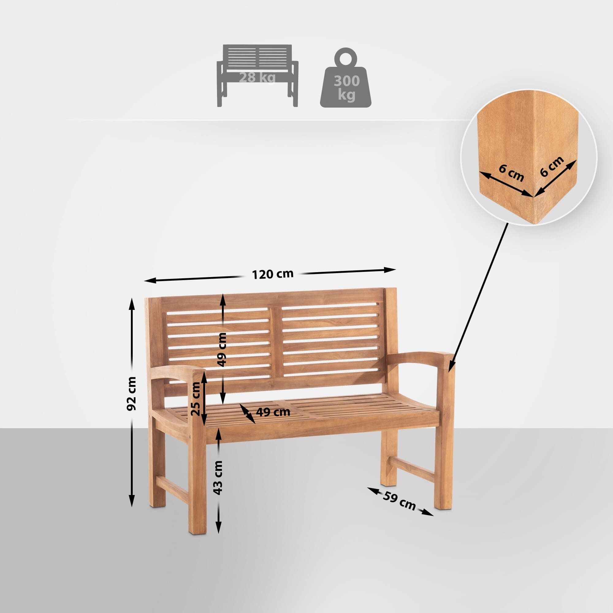 CLP Gartenbank Halden, Standbeine aus 6x6 günstig online kaufen