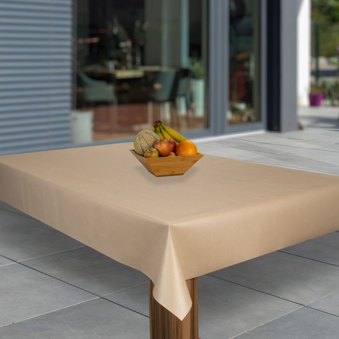 laro Tischdecke Wachstuch-Tischdecken Weihnachten Geprägt Beige günstig online kaufen