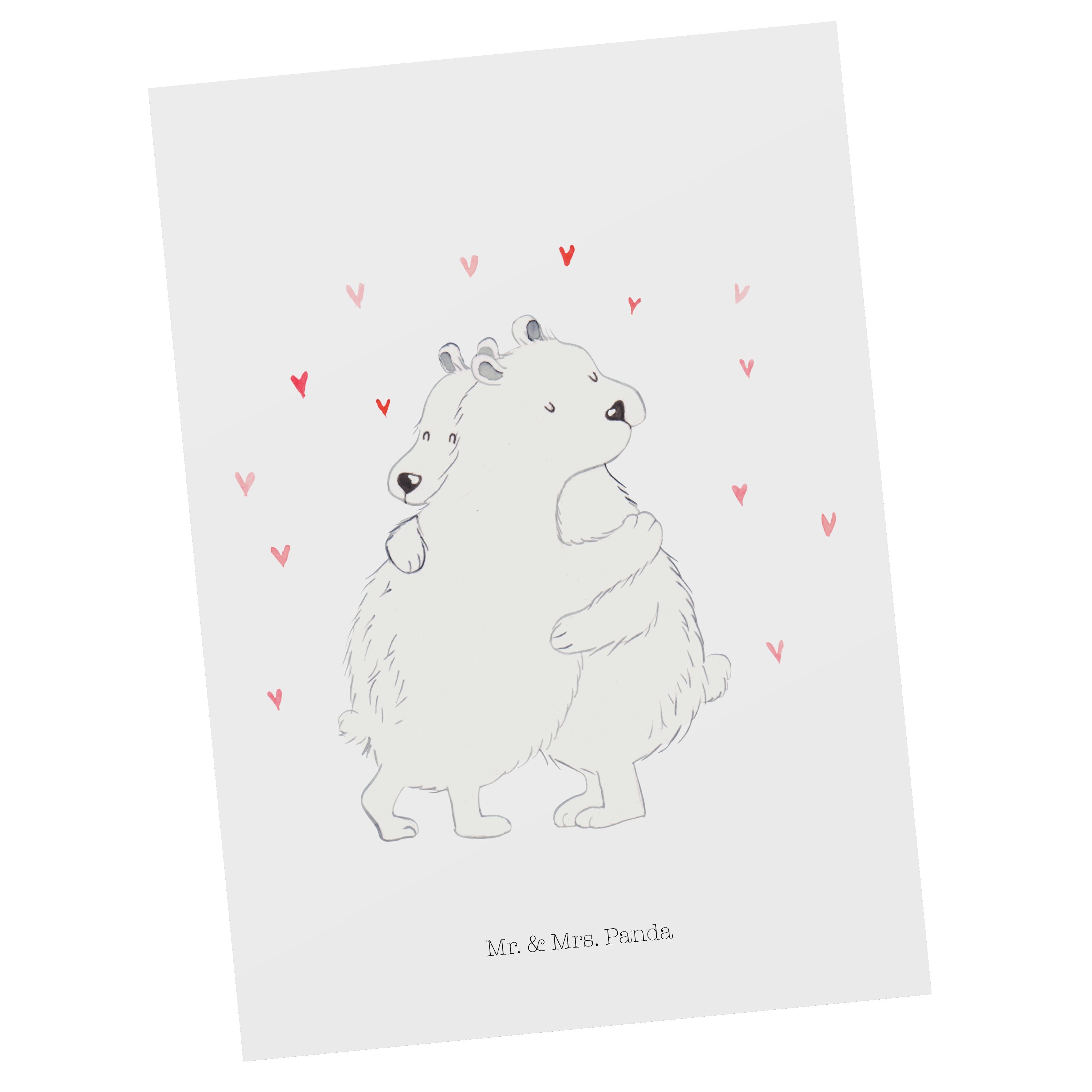 Notfallgroßer Preisnachlass Mr. & Mrs. Panda Eisbär Grußkar Einladung, Einladungskarte, Umarmen Postkarte - Weiß Geschenk, 
